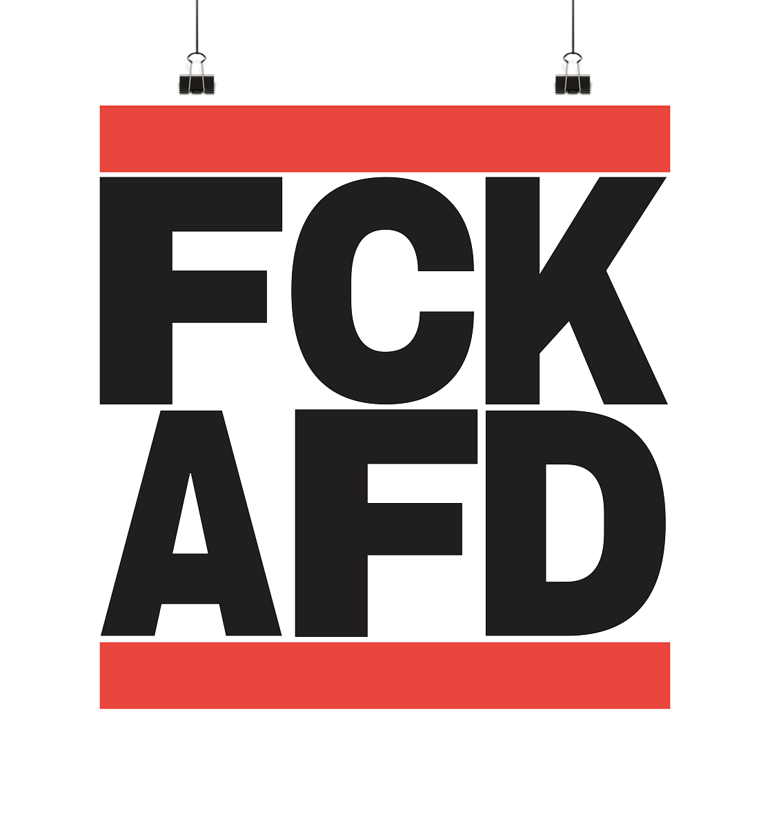 FCK AFD (schwarze Schrift) - Poster 40x40