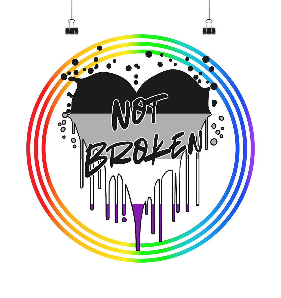 Asexual Not Broken "Regenbogenkreis Edition" - Poster 40x40
