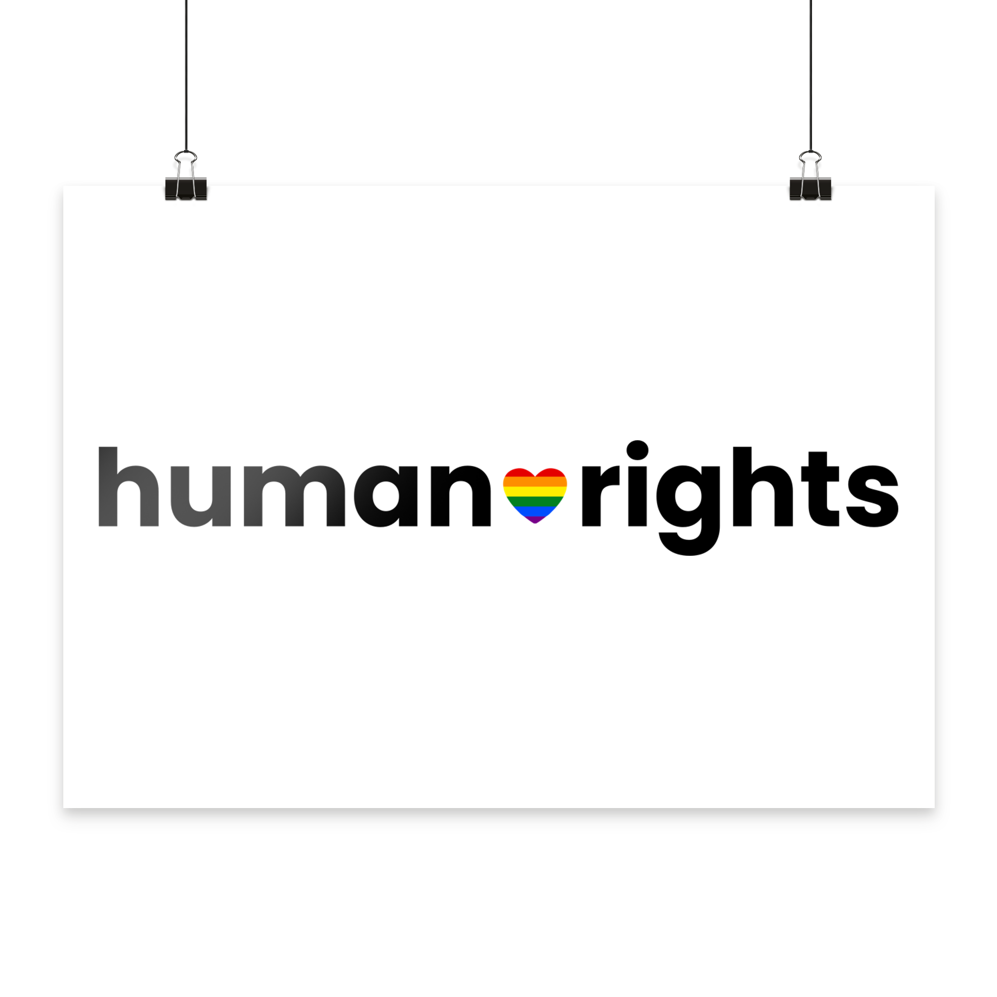 human Rights "Rainbow Heart Edition" - Poster Din A4 (quer)