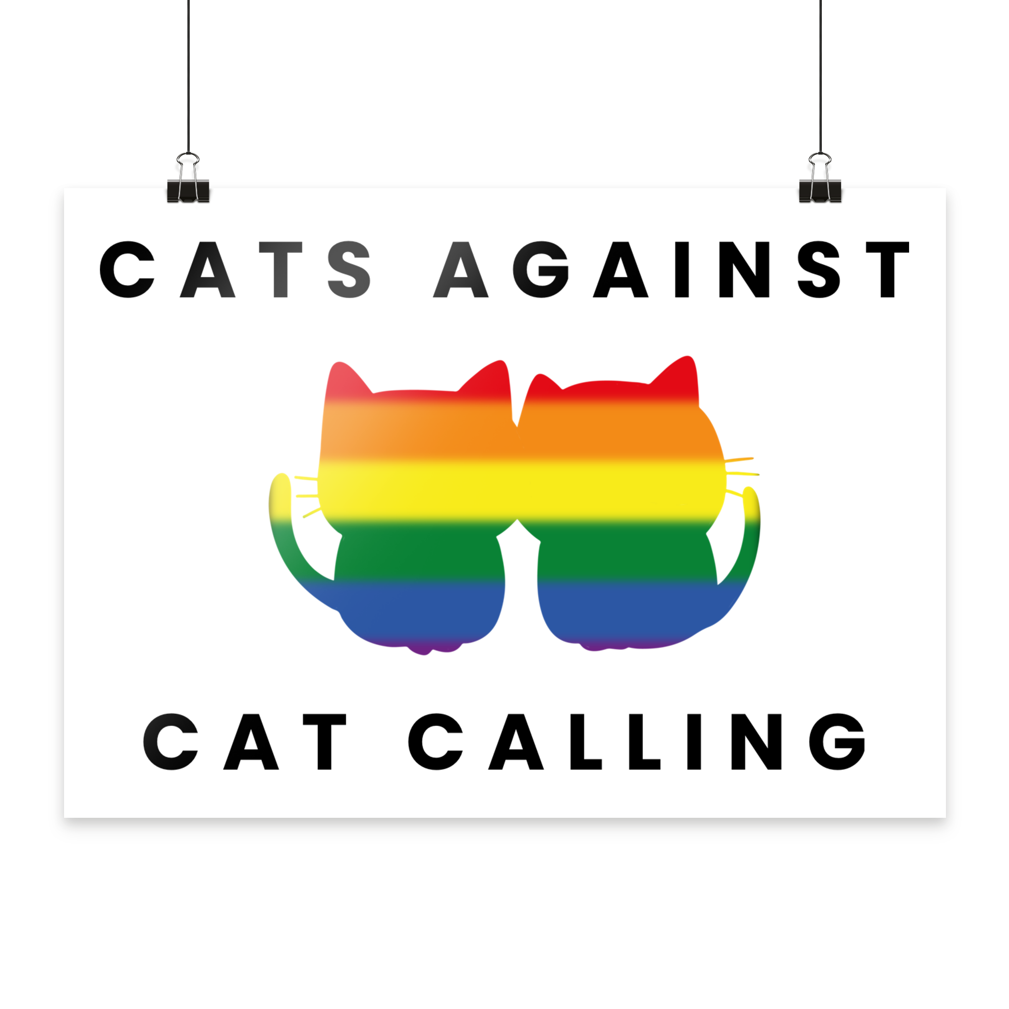 Cats Against Catcalling "Rainbow Edition" - Poster Din A4 (quer)