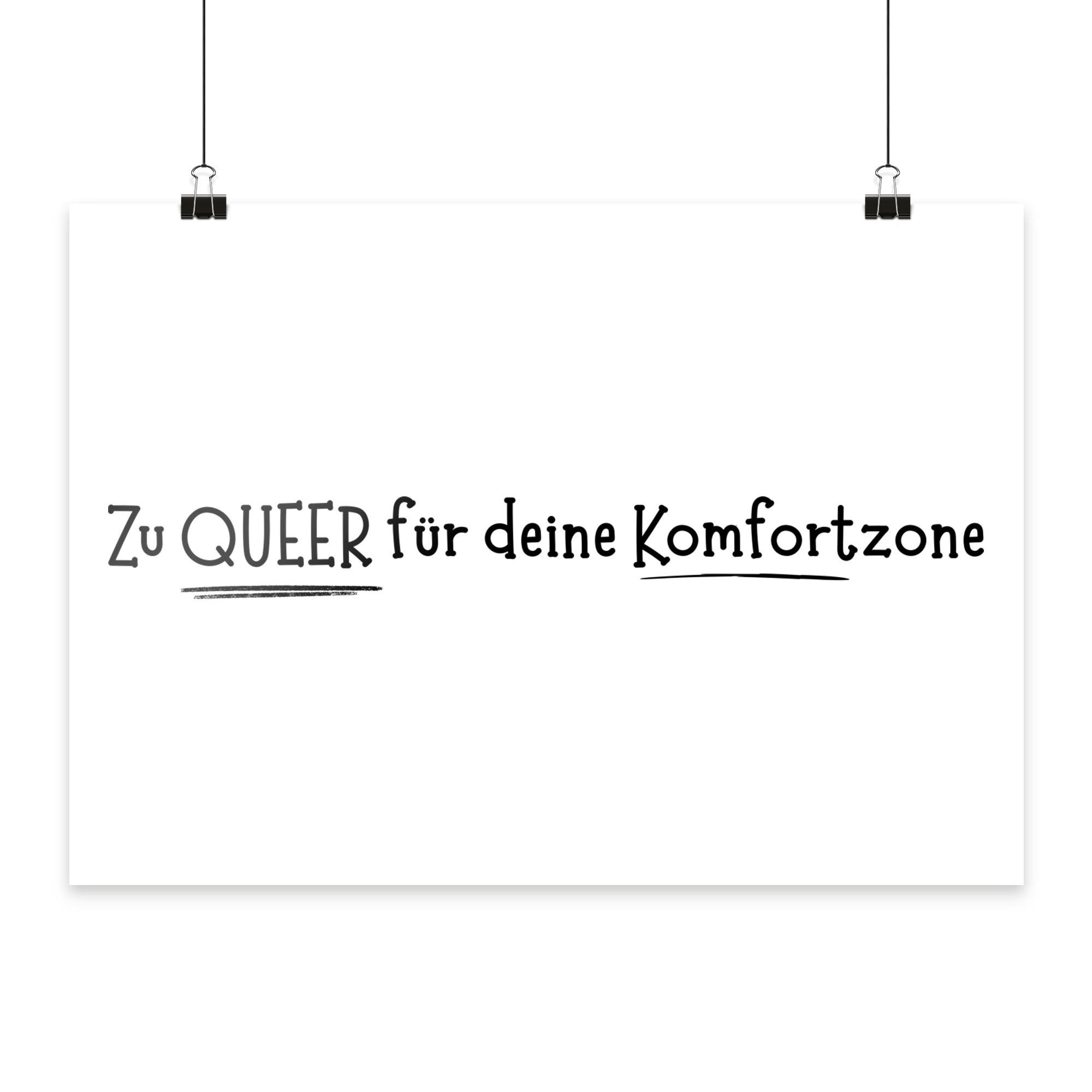 Zu Queer für deine Komfortzone - Poster Din A4 (quer)