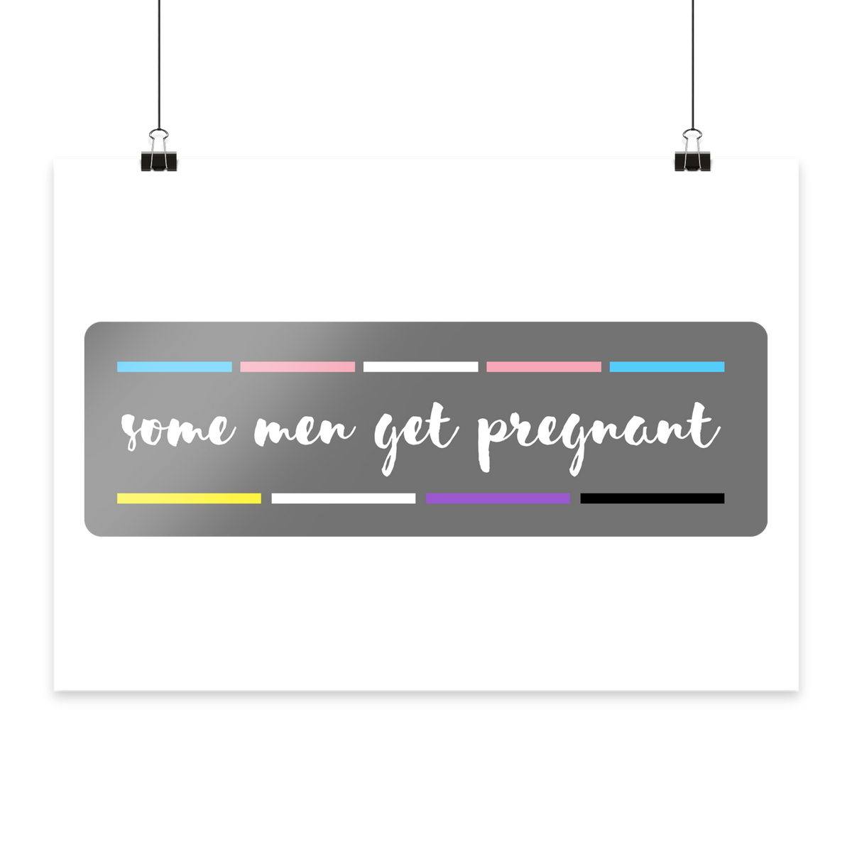 some men get pregnant "Trans Stripes Edition" - Poster Din A4 (quer)