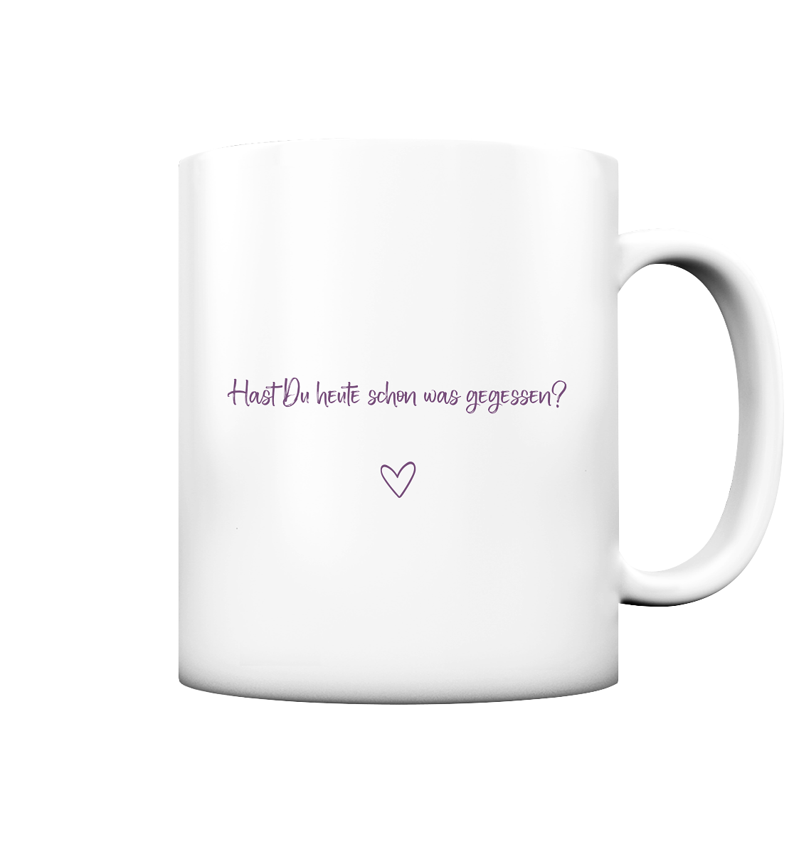Hast Du heute schon was gegessen? "Lila Herz Edition" - Tasse matt