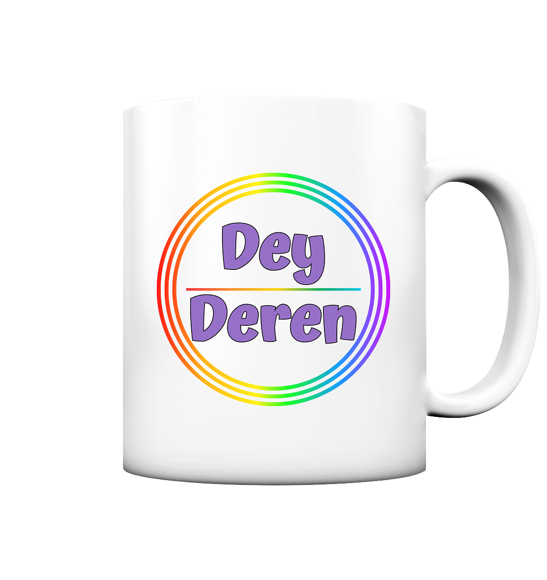 Dey/Deren Pronomen Regenbogenkreis - Tasse matt