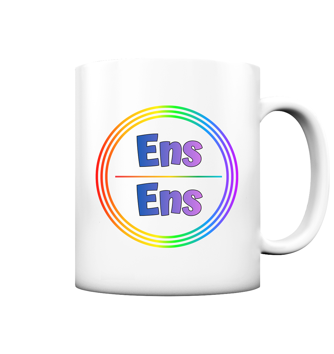 Ens/Ens Pronomen Regenbogenkreis - Tasse matt