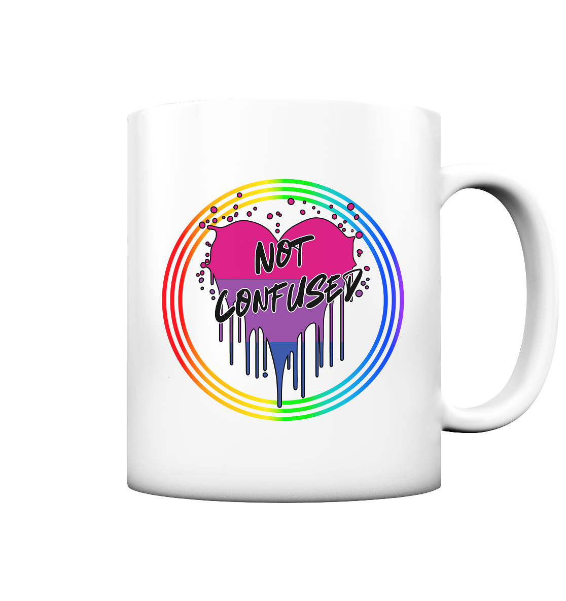 Bisexual Not Confused "Regenbogenkreis Edition" - Tasse matt