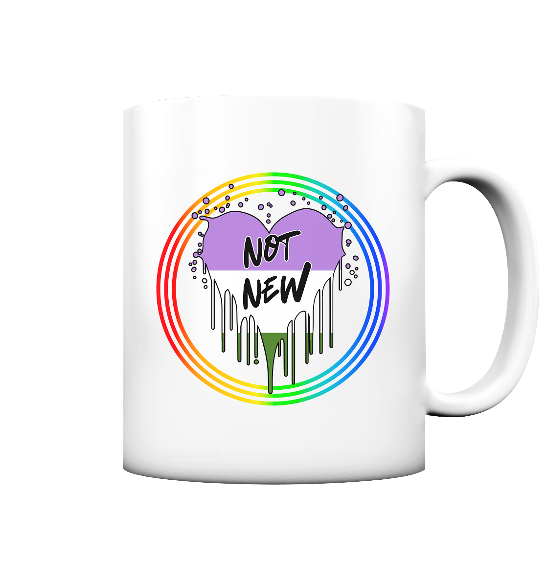 Genderqueer Not New "Regenbogenkreis Edition" - Tasse matt