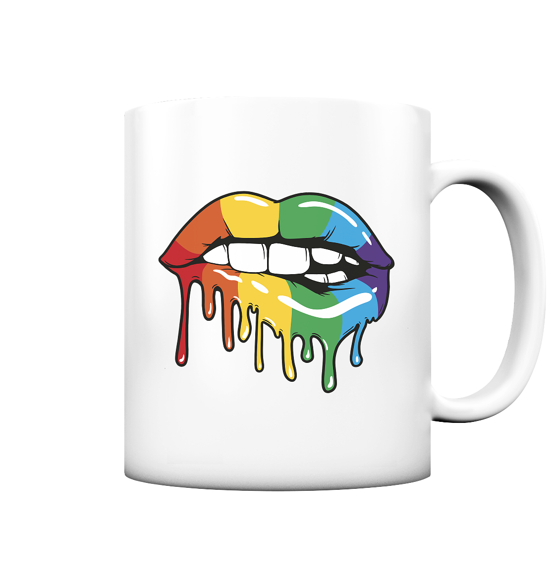 Regenbogen Lippen - Tasse matt