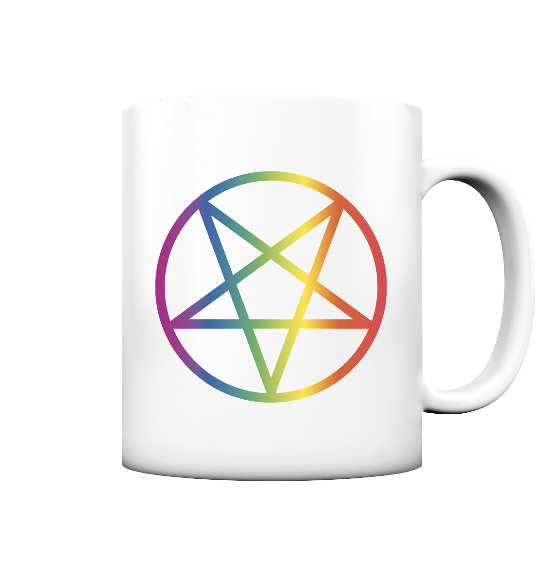 Regenbogen Pentagramm - Tasse matt
