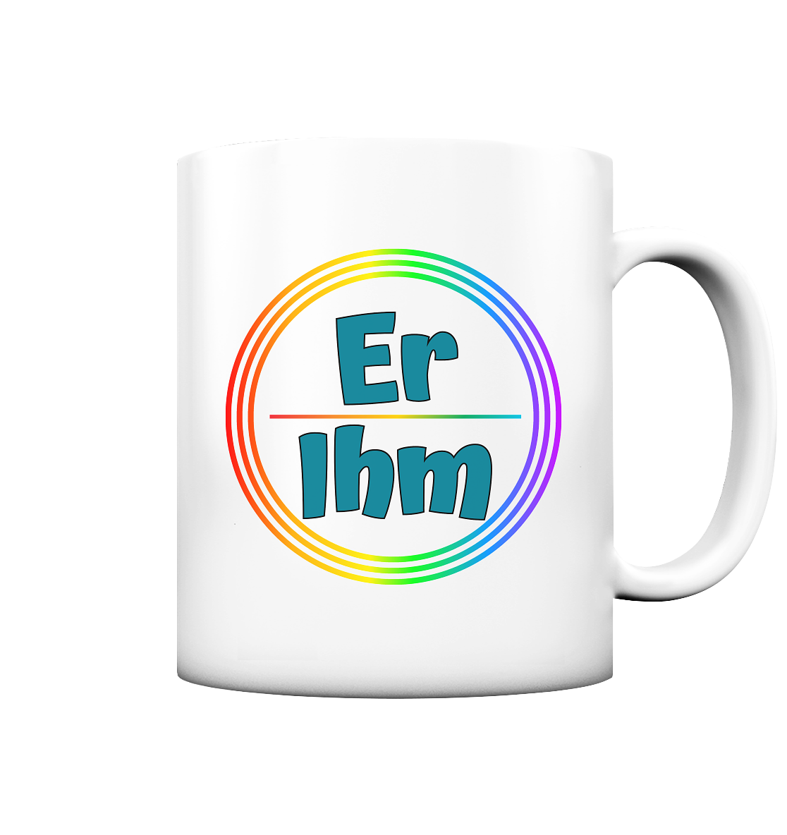Er/Ihm Pronomen Regenbogenkreis - Tasse matt