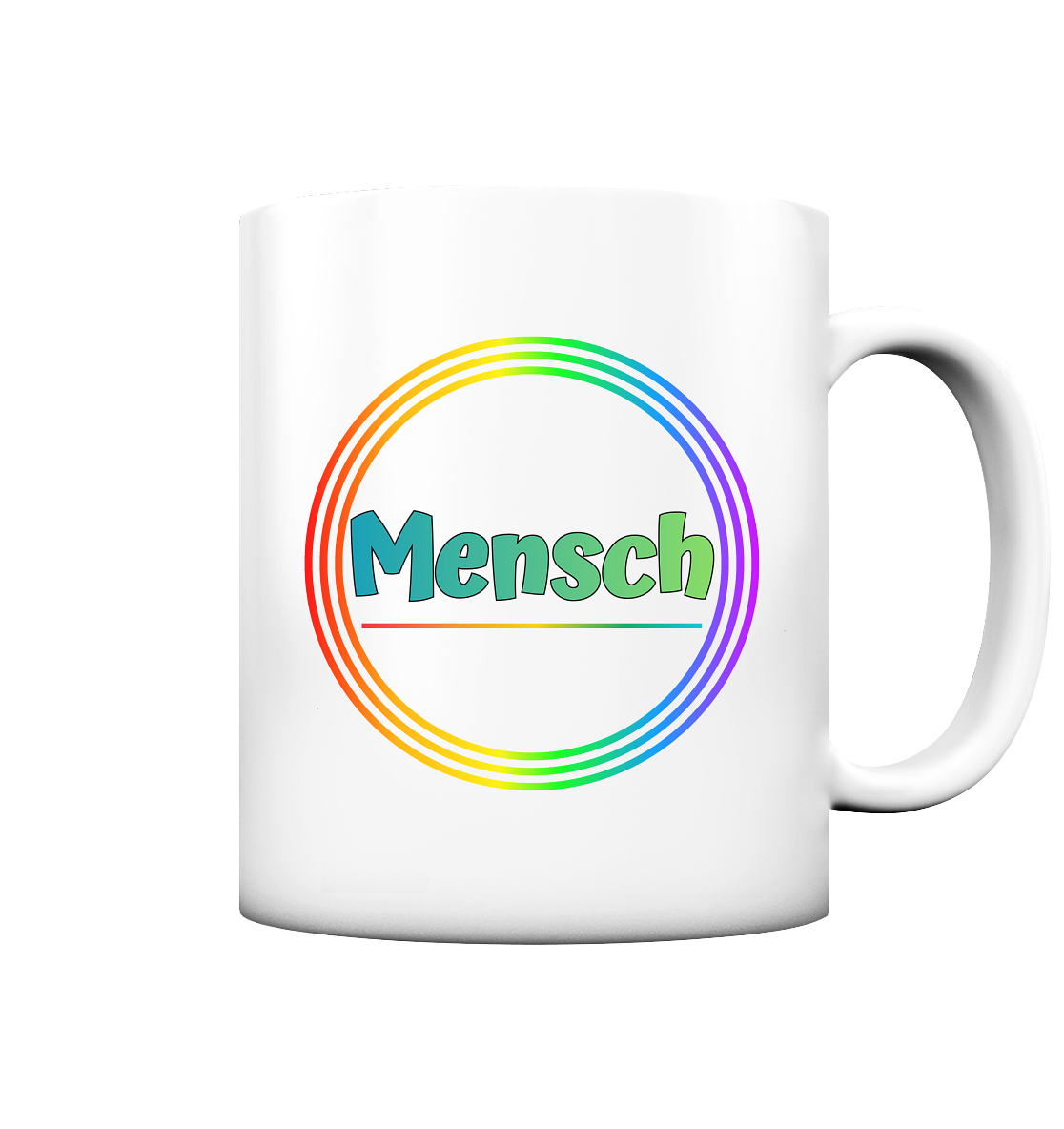 Mensch Pronomen Regenbogenkreis - Tasse matt