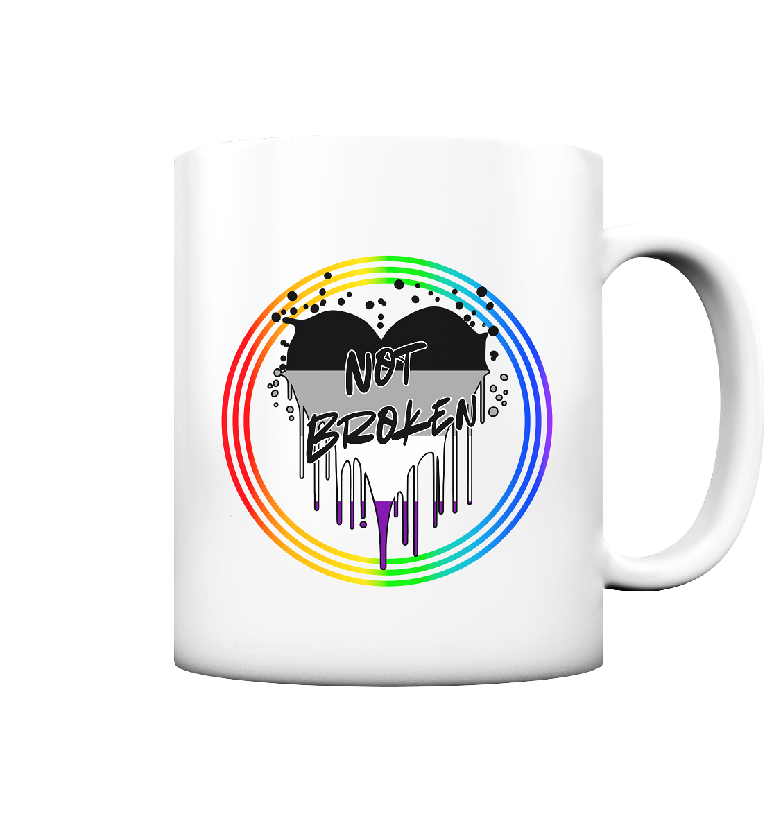 Asexual Not Broken "Regenbogenkreis Edition" - Tasse matt