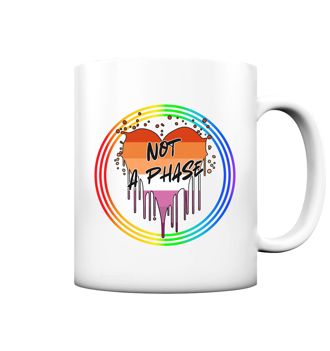Lesbian Not a Phase "Regenbogenkreis Edition" - Tasse matt