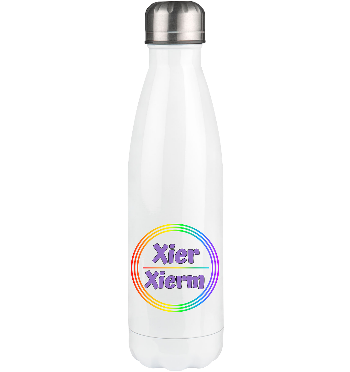 Xier/Xiem Pronomen Regenbogenkreis - Thermoflasche 500ml