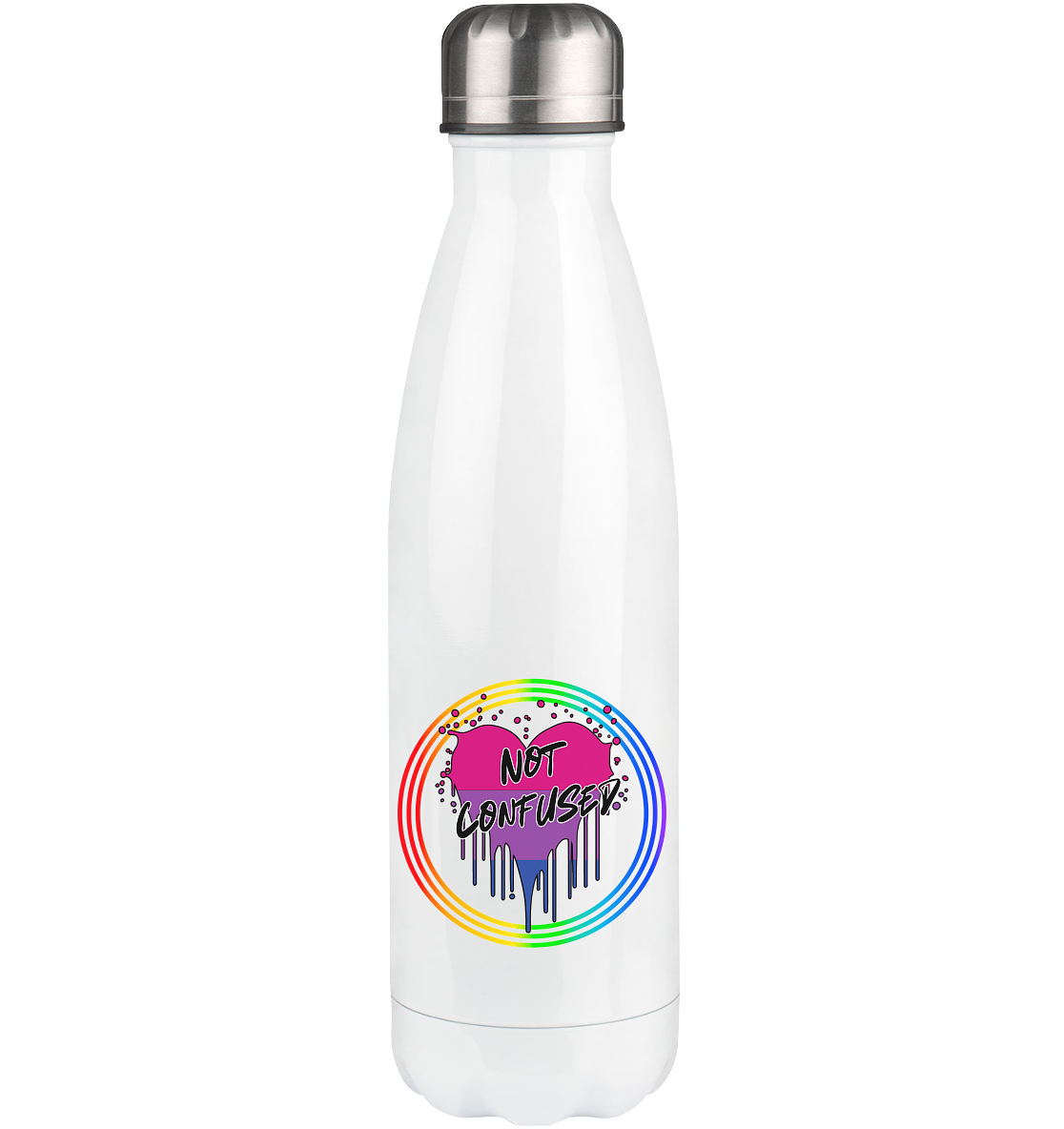 Bisexual Not Confused "Regenbogenkreis Edition" - Thermoflasche 500ml