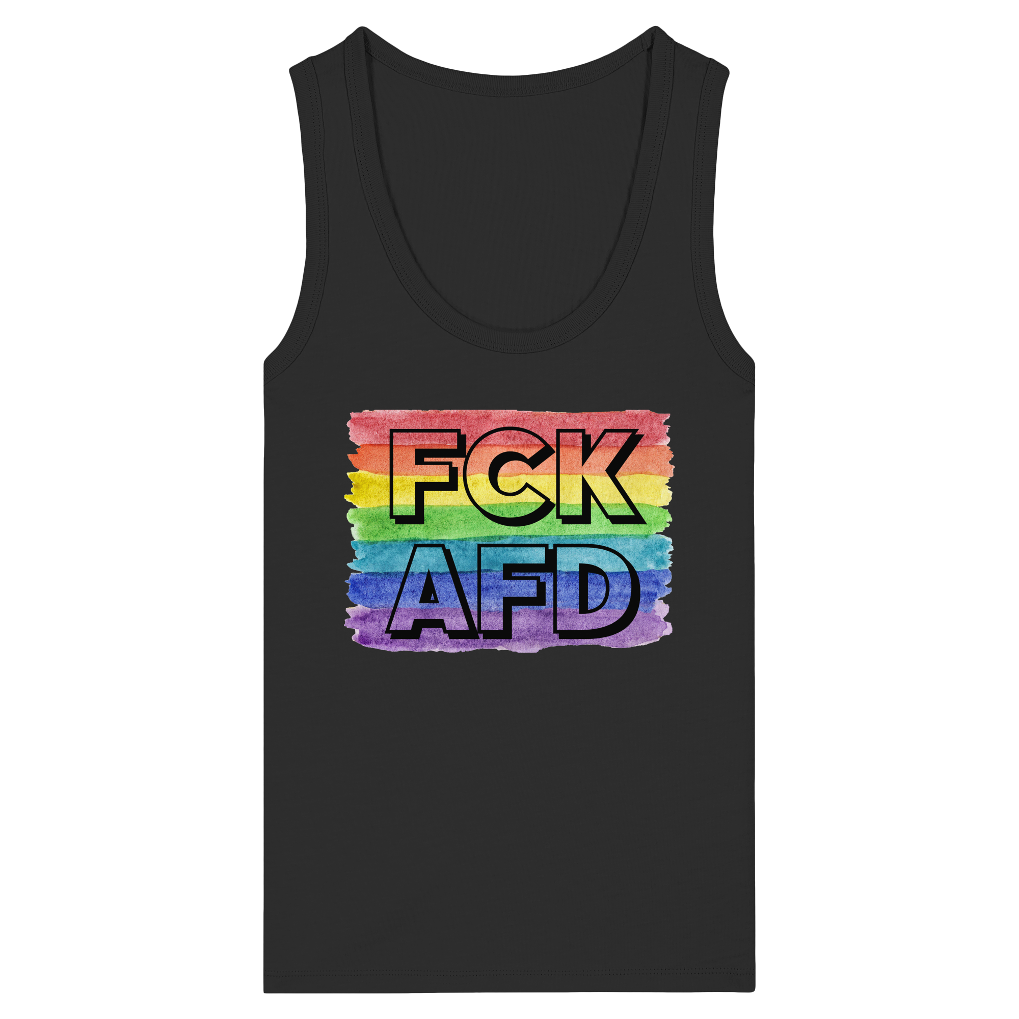 FCK AFD "Rainbow Resistance Edition" - Womens Organic Fitted Tank Top