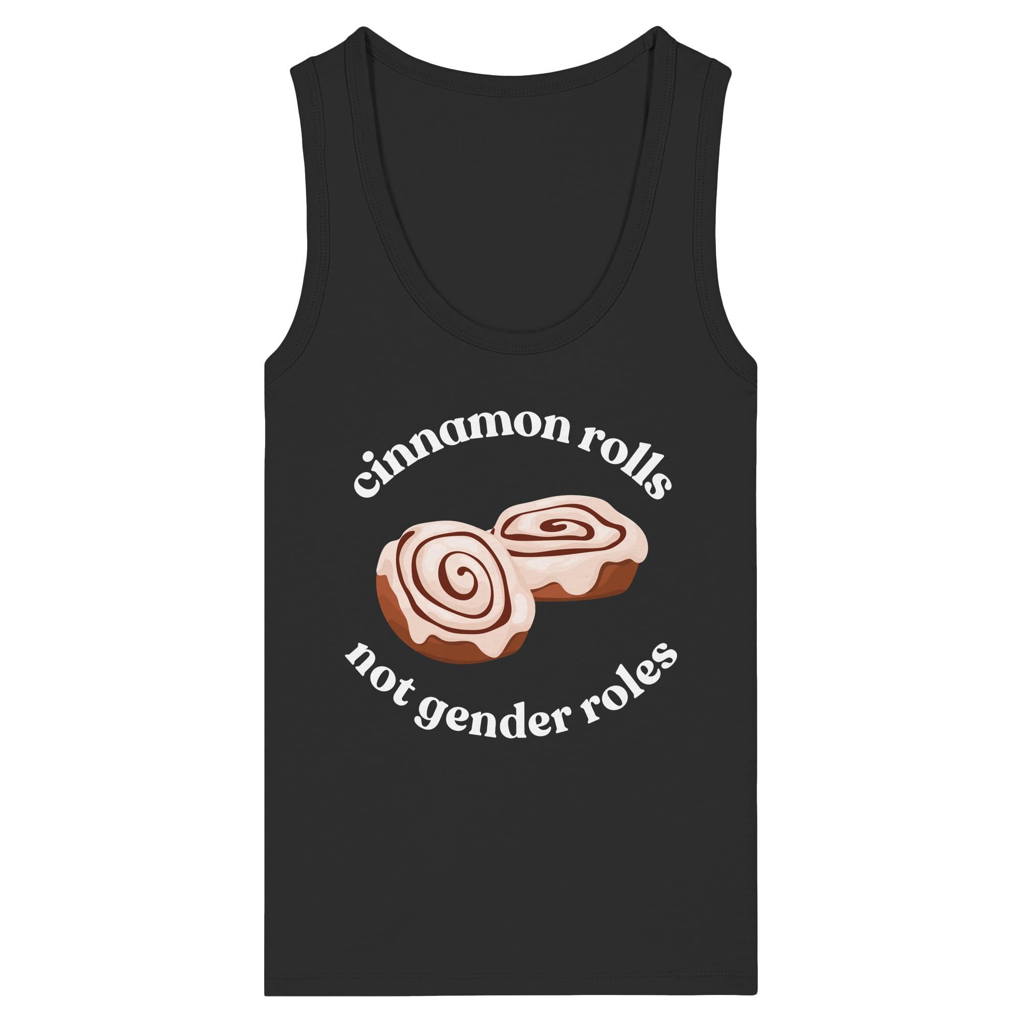Cinnamon Rolls not Gender Roles - Womens Organic Fitted Tank Top