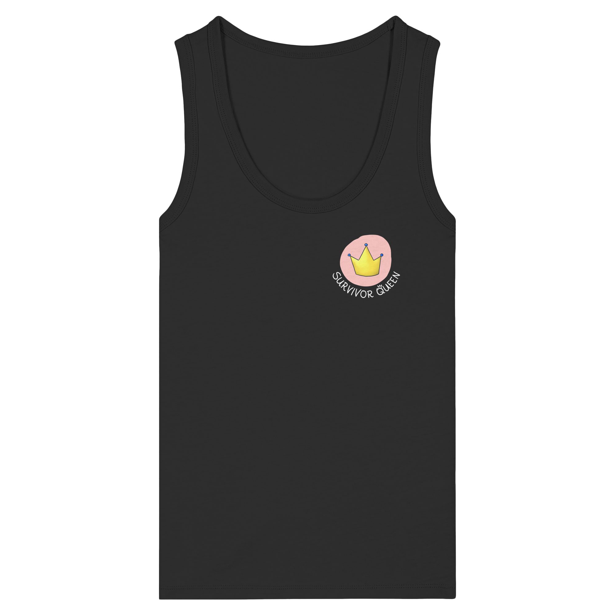 Survivor Queens Logo "Schriftzug Edition" Brustprint (dunkel) - Womens Organic Fitted Tank Top