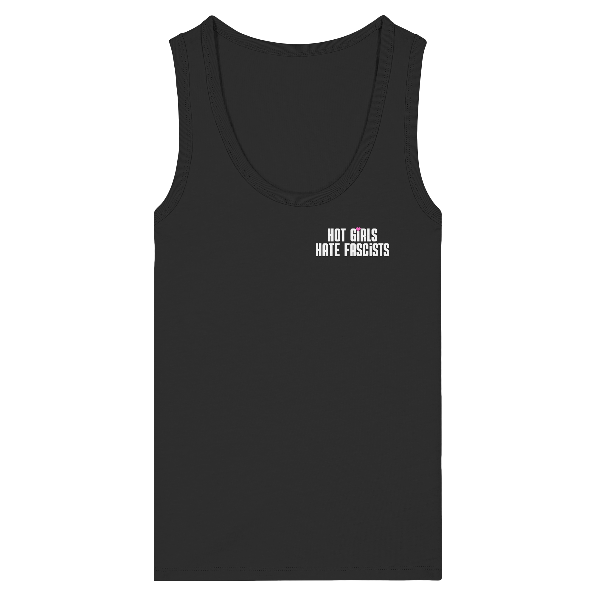 Hot Girls Hate Fascists (dunkel) - Womens Organic Fitted Tank Top