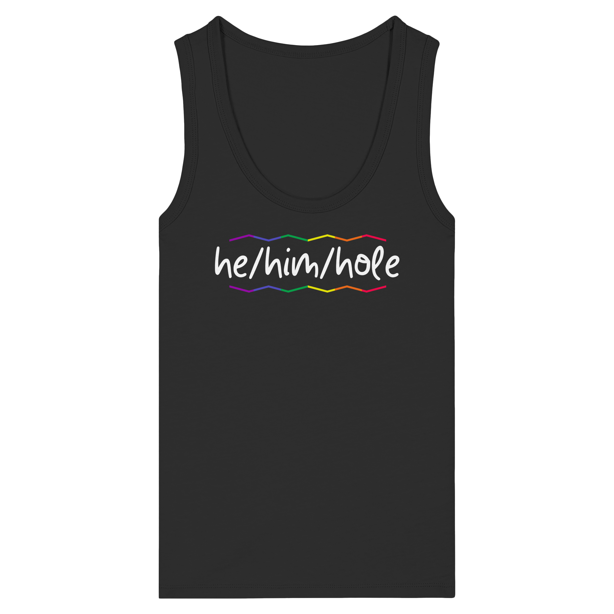 he/him/hole "Pride Waves Edition" - Womens Organic Fitted Tank Top