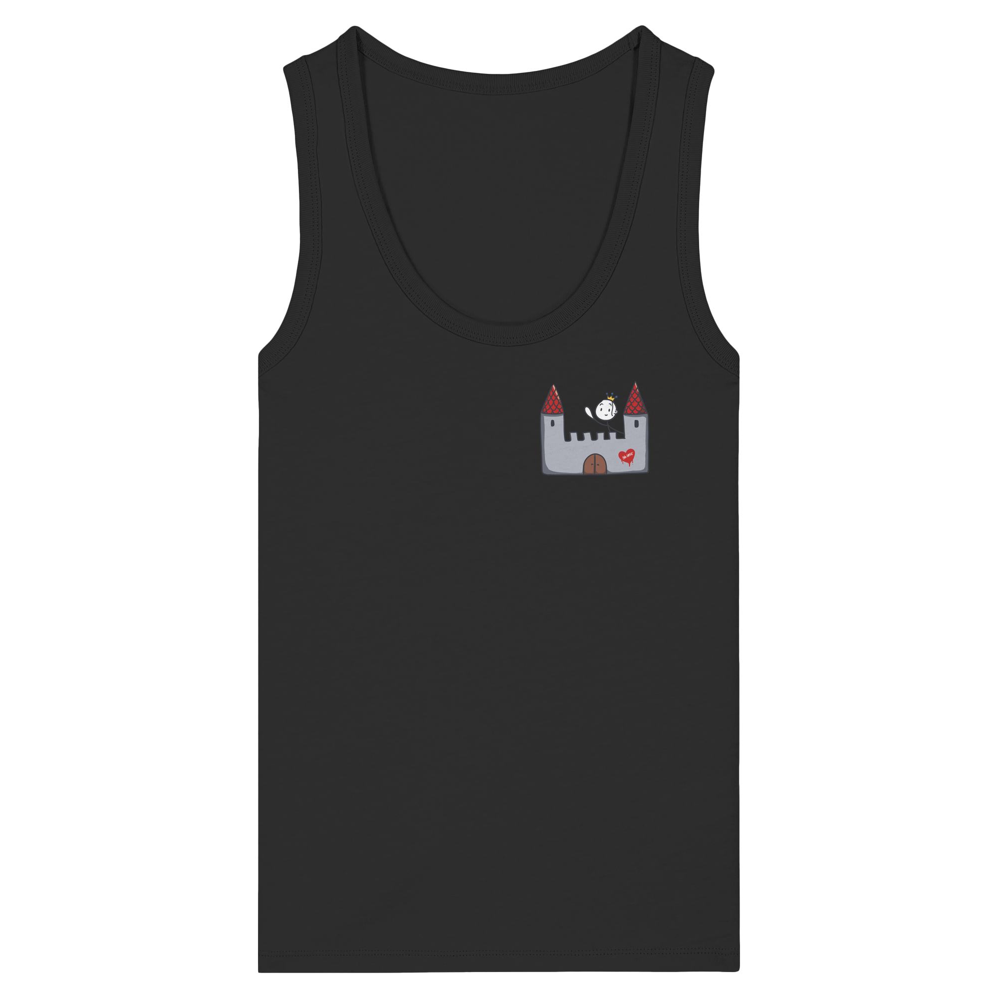 Seelenmännchen "Schloss Edition" Brustprint (dunkel) - Womens Organic Fitted Tank Top