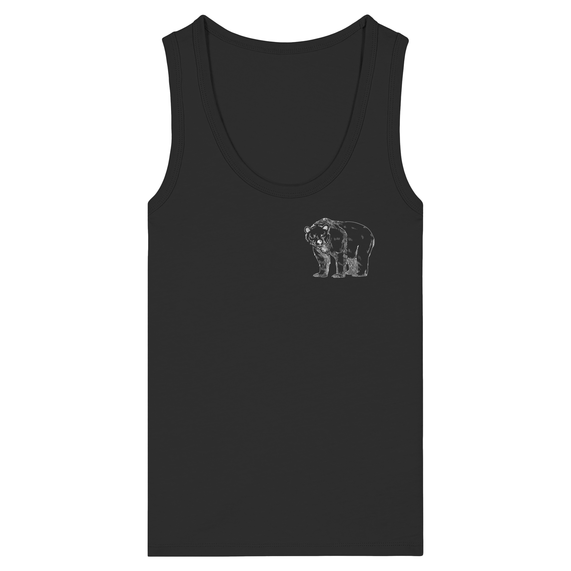 Team Bär Backprint (weiß) - Womens Organic Fitted Tank Top