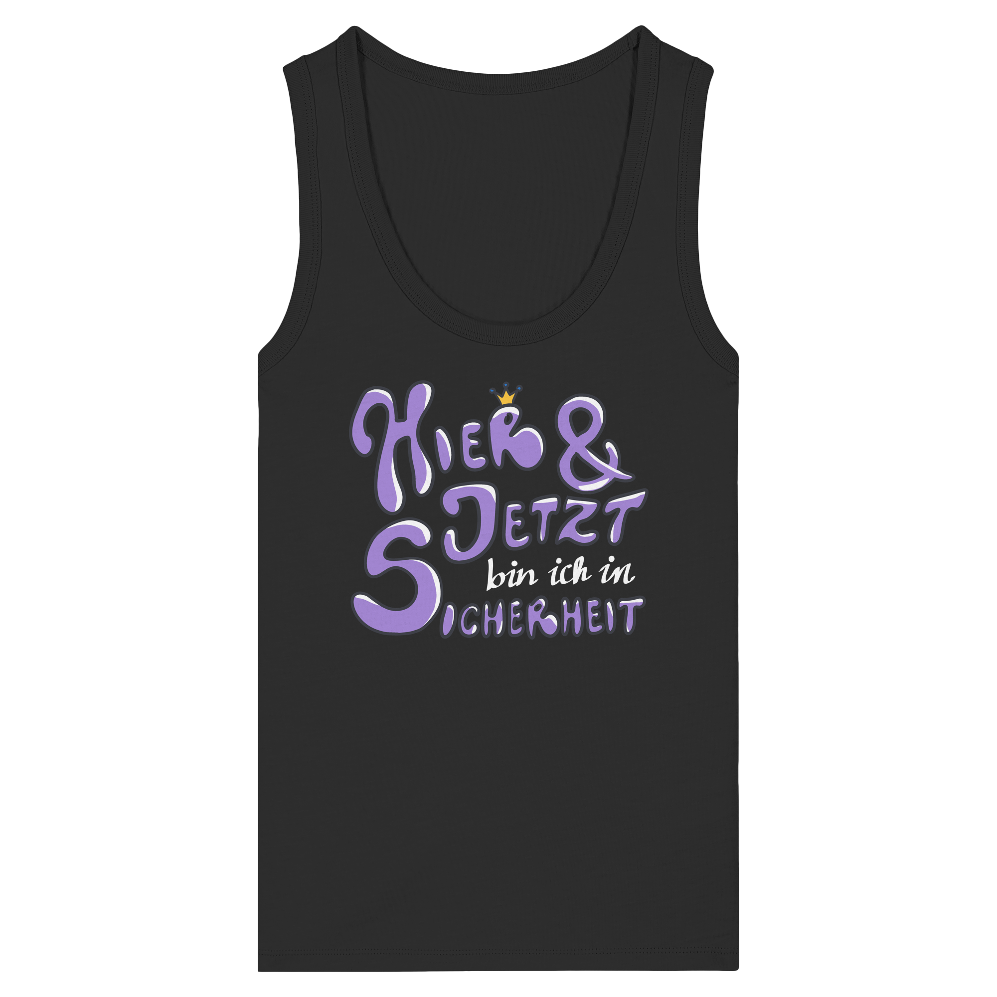 Hier und jetzt bin ich in Sicherheit "Lila Edition" - Womens Organic Fitted Tank Top