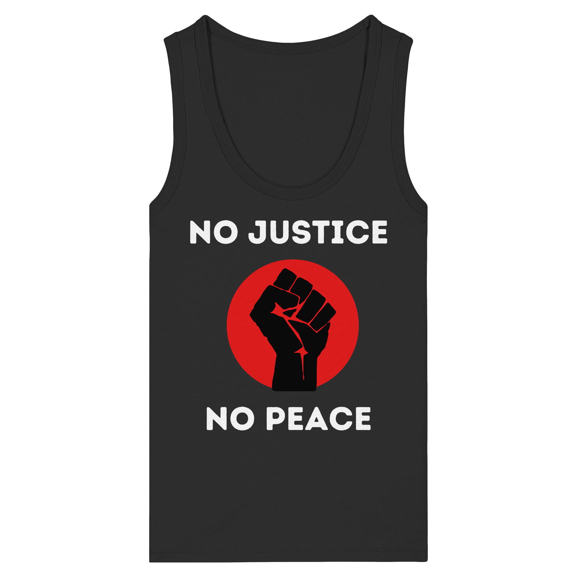 No Justice No Peace "Raised Fist Edition" - Womens Organic Fitted Tank Top