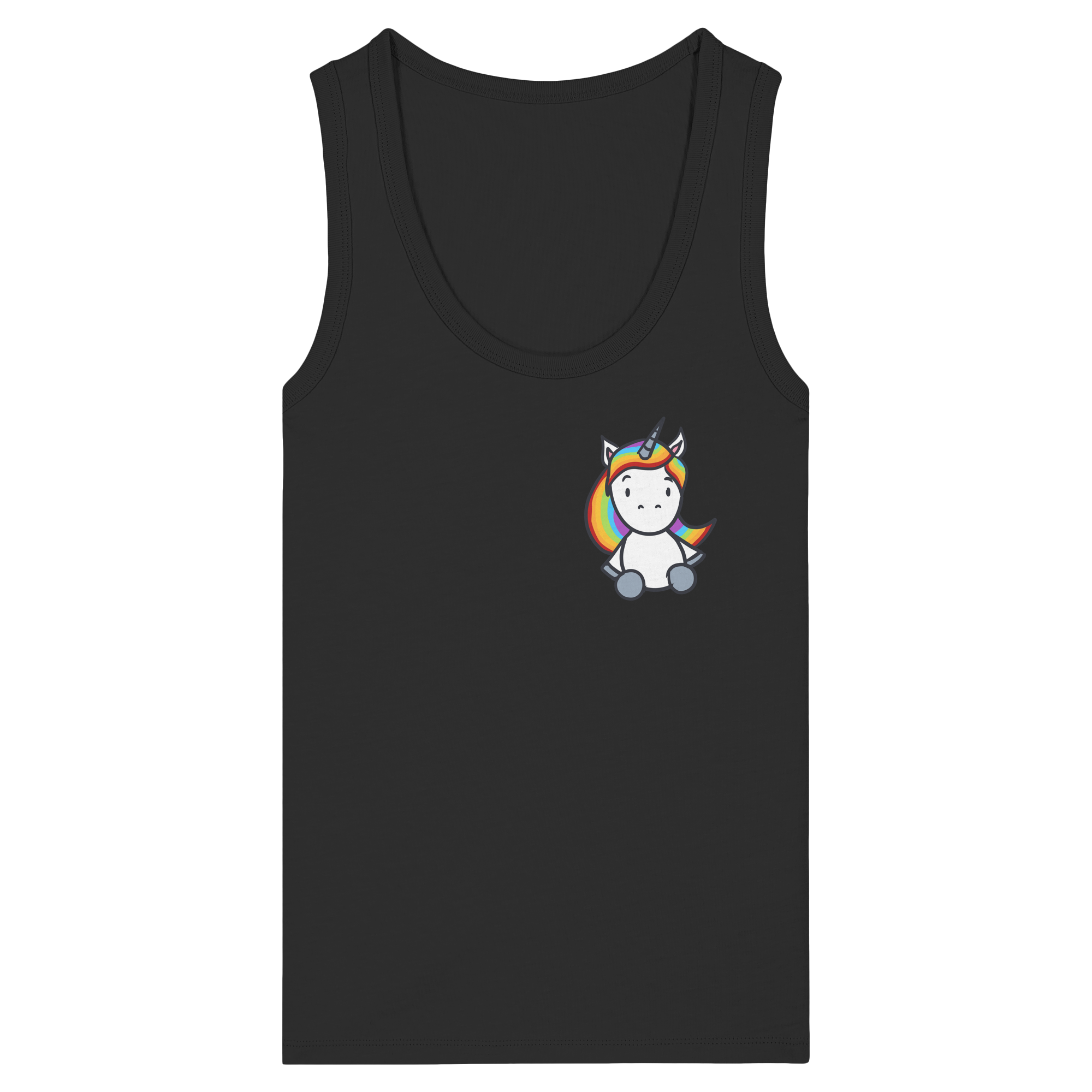 Schwarz Weiß wird Regenbogen Farben Backprint (dunkel) - Womens Organic Fitted Tank Top