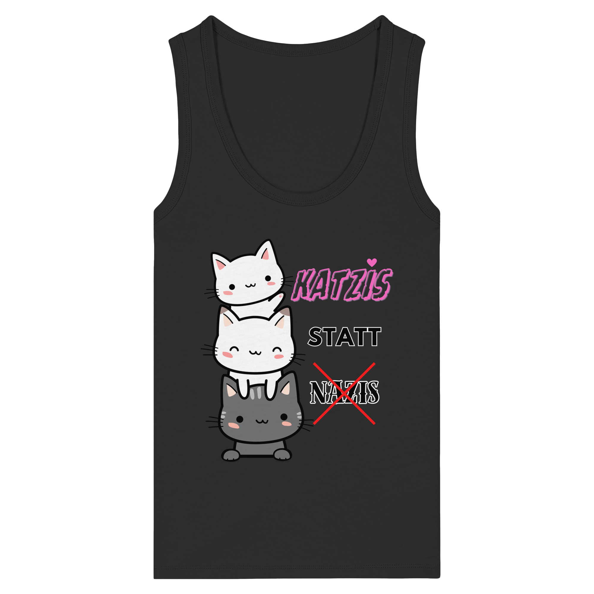 Katzis statt Nazis - Womens Organic Fitted Tank Top