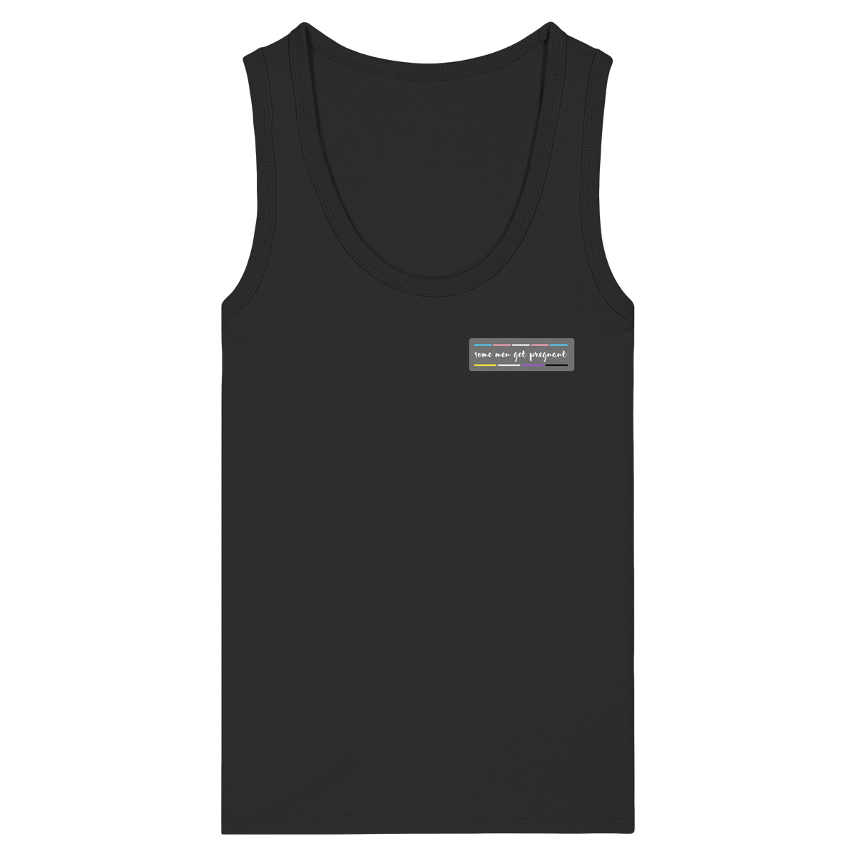 some men get pregnant "Trans Stripes Edition" - Womens Organic Fitted Tank Top
