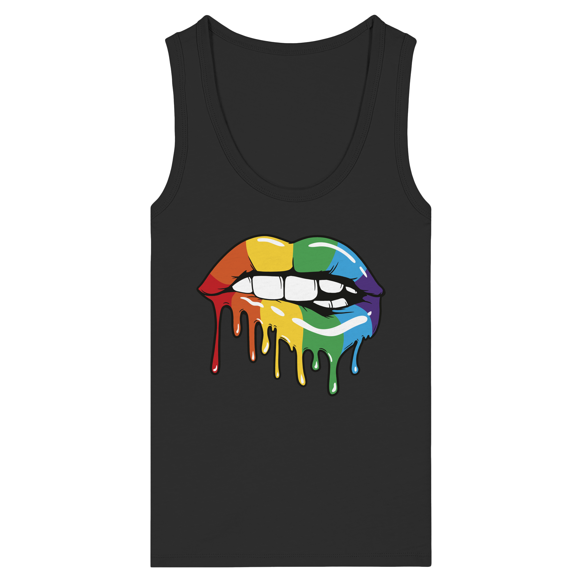 Regenbogen Lippen - Womens Organic Fitted Tank Top