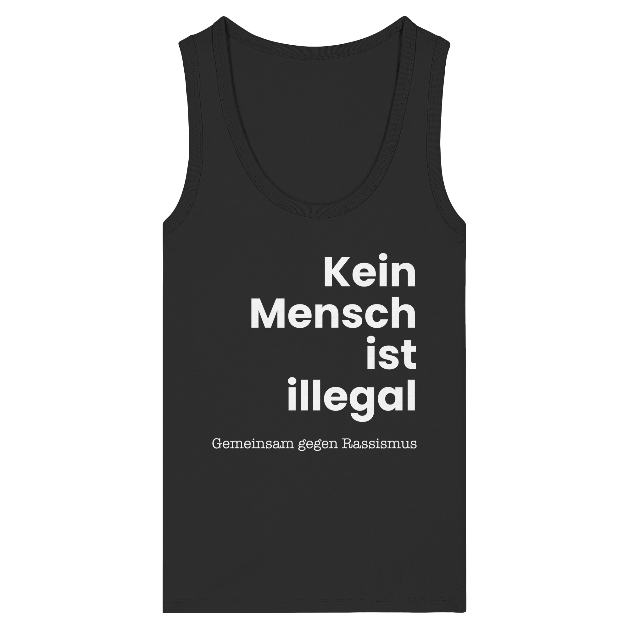 Kein Mensch ist illegal "Gemeinsam gegen Rassismus Edition" Frontprint - Womens Organic Fitted Tank Top