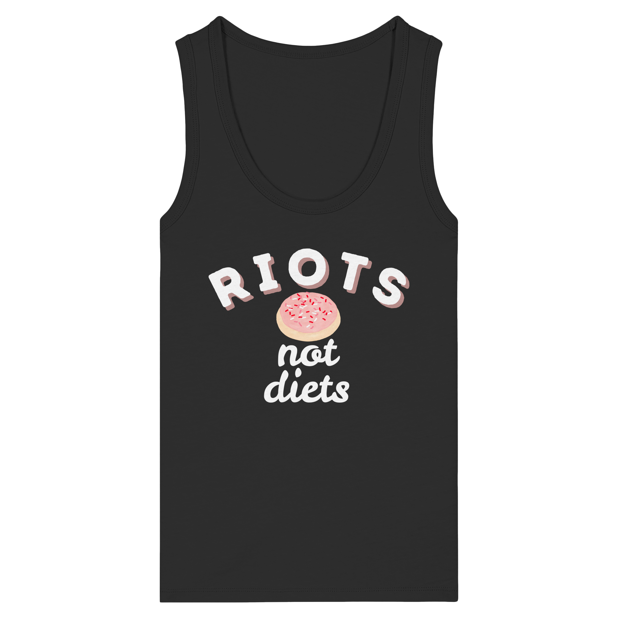 Riots not Diets - Womens Organic Fitted Tank Top