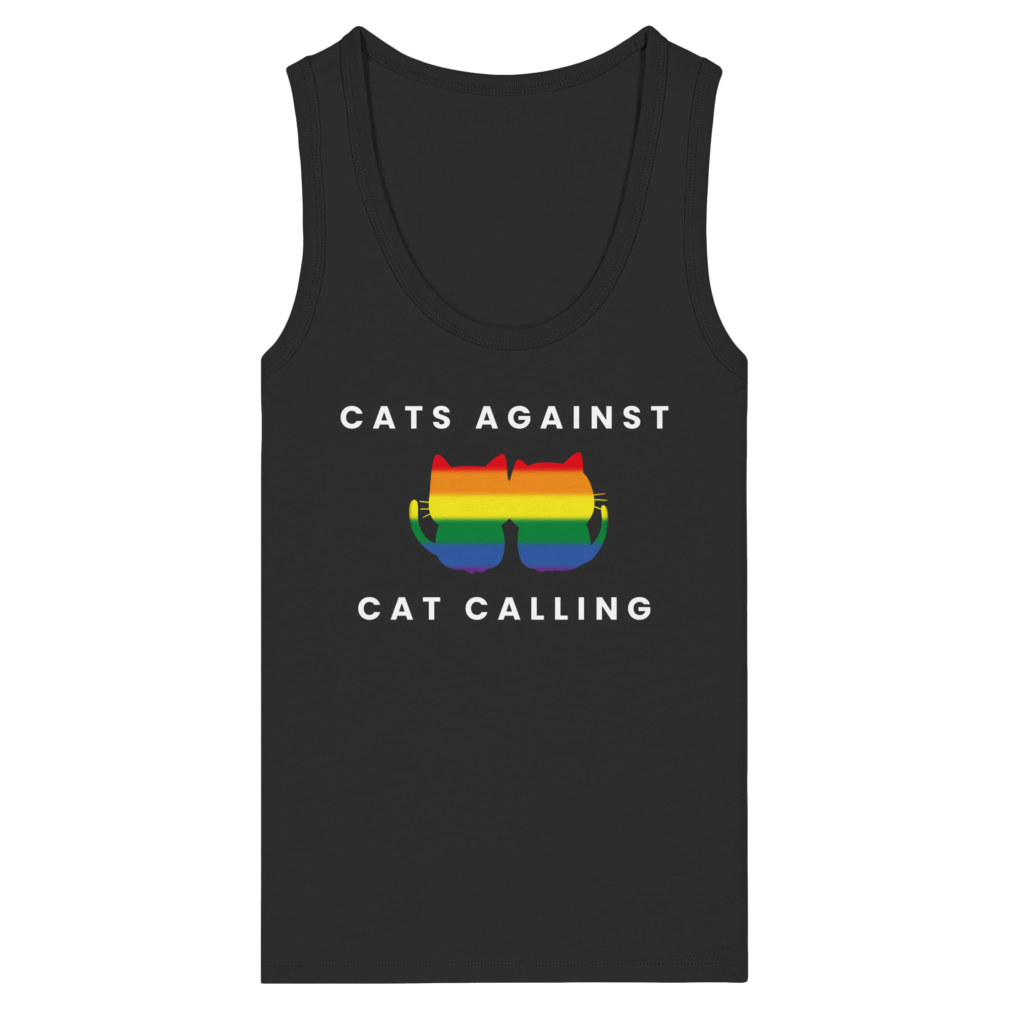 Cats Against Catcalling "Rainbow Edition" - Womens Organic Fitted Tank Top