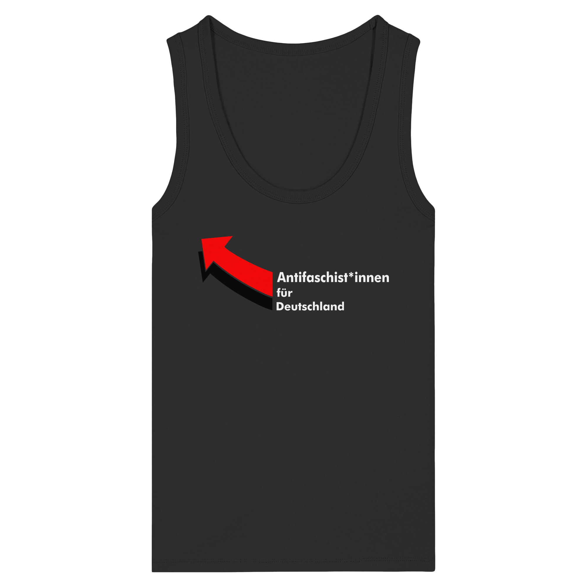 Antifaschist*innen für Deutschland (weiße Schrift) - Womens Organic Fitted Tank Top