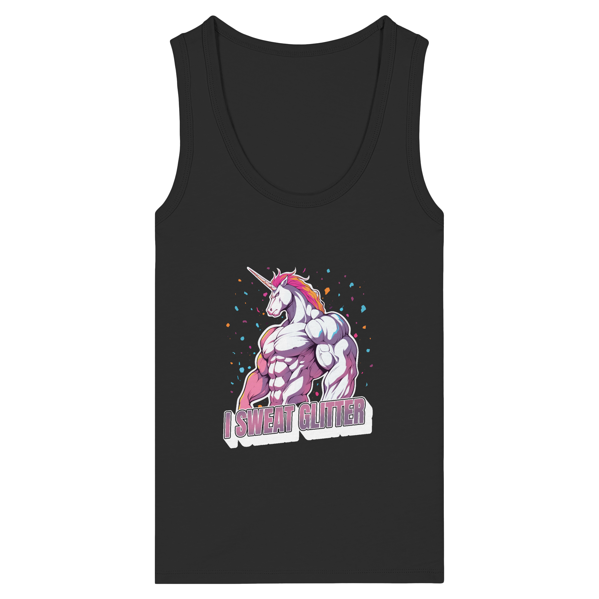 I sweat Glitter - Womens Organic Fitted Tank Top