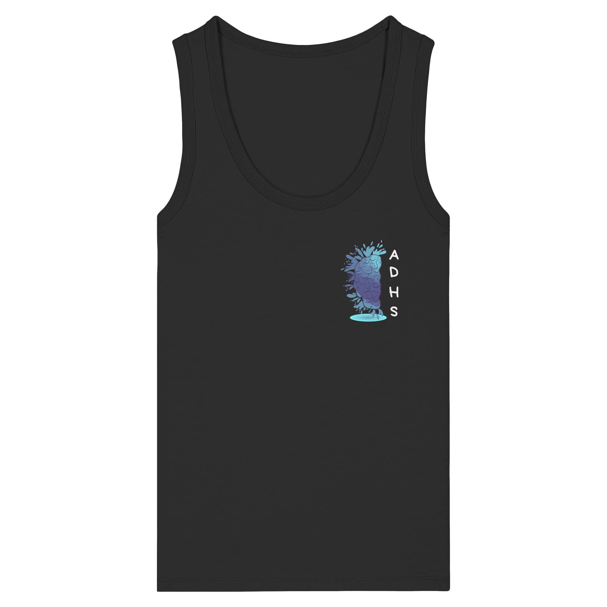 ADHS Ausdrucksvoll Direkt Hilfsbereit Selbstbewusst Backprint - Womens Organic Fitted Tank Top