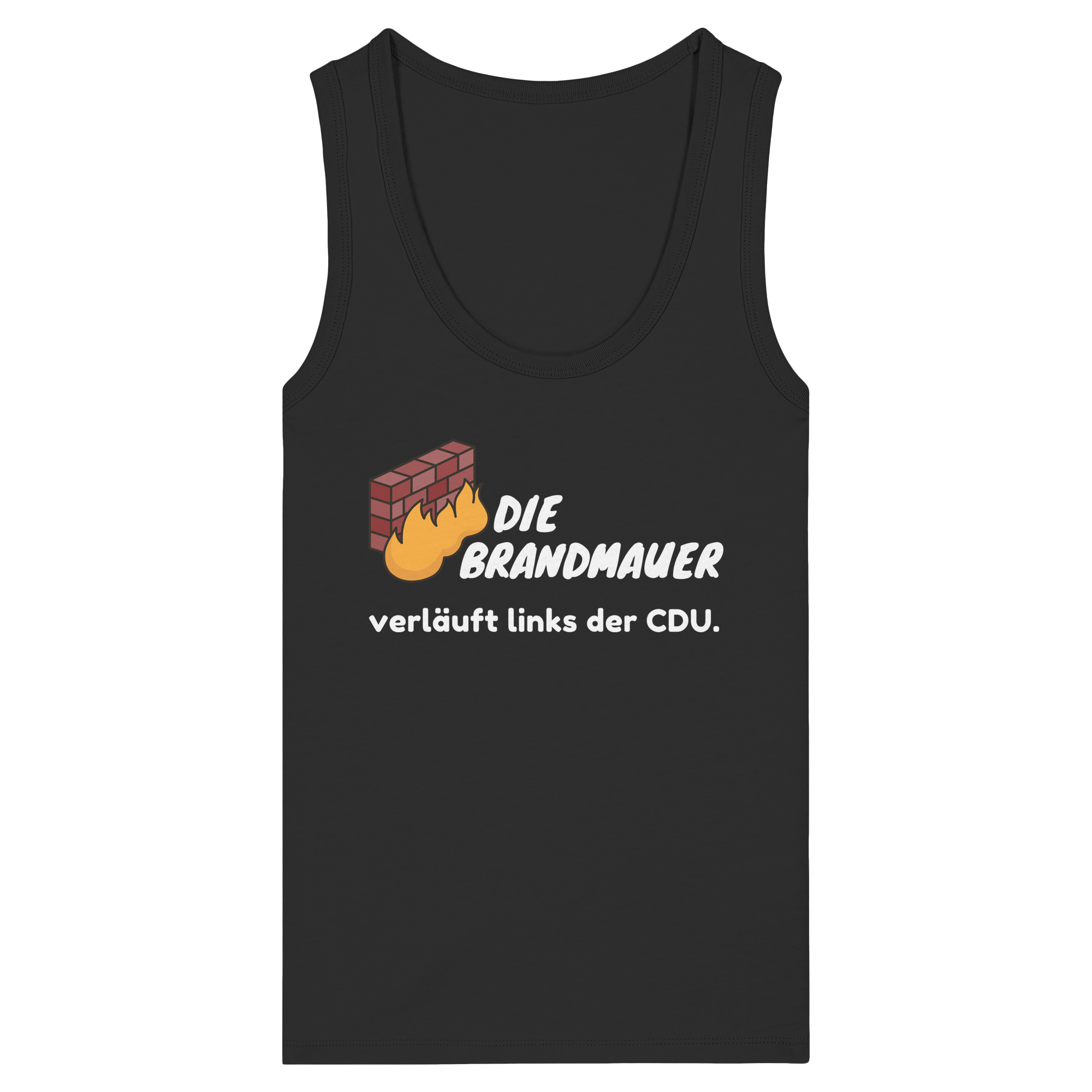 Brandmauer (weiße Schrift) - Womens Organic Fitted Tank Top