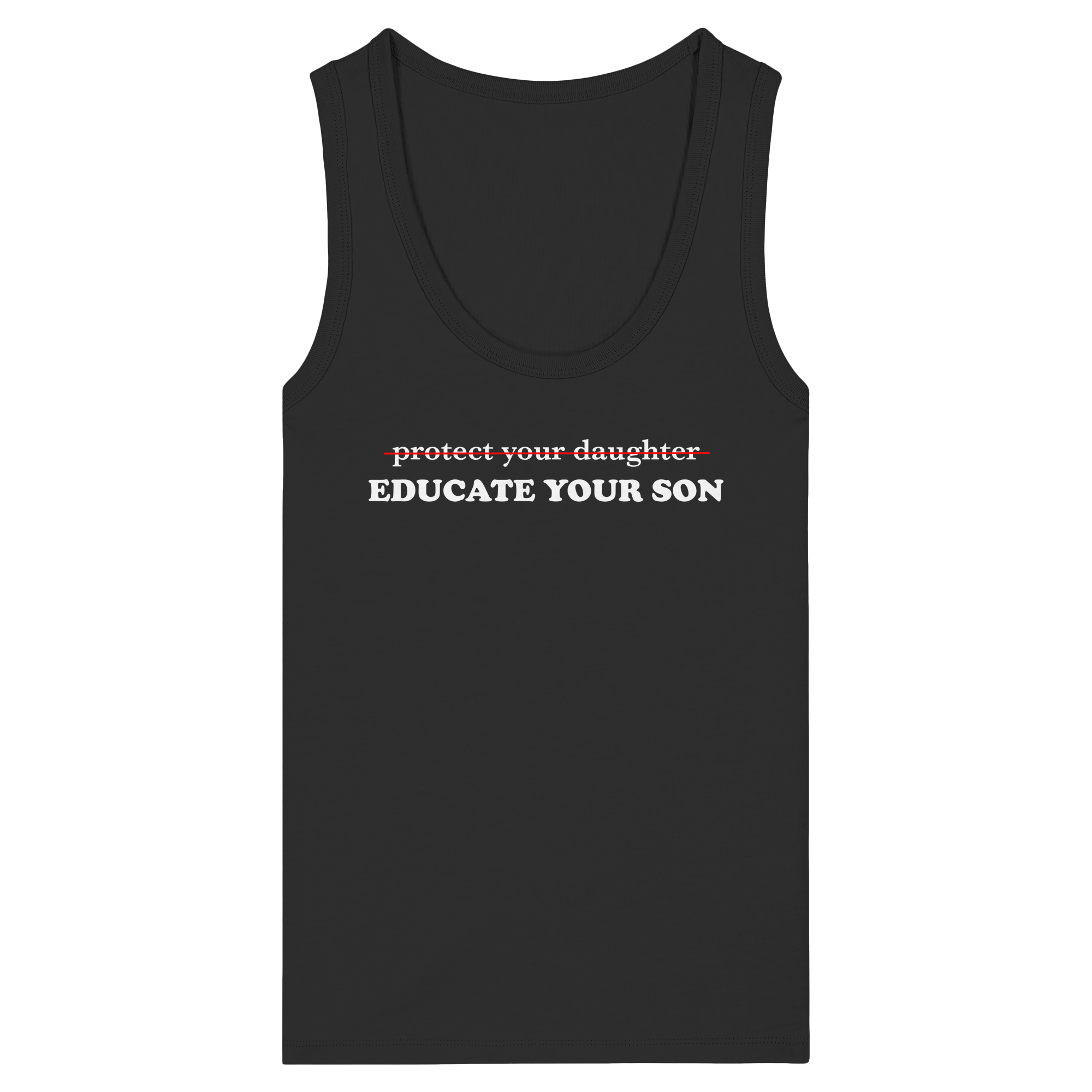 Don't Protect Your Daughters: Educate Your Sons "Singular Edition" (dunkel) - Womens Organic Fitted Tank Top