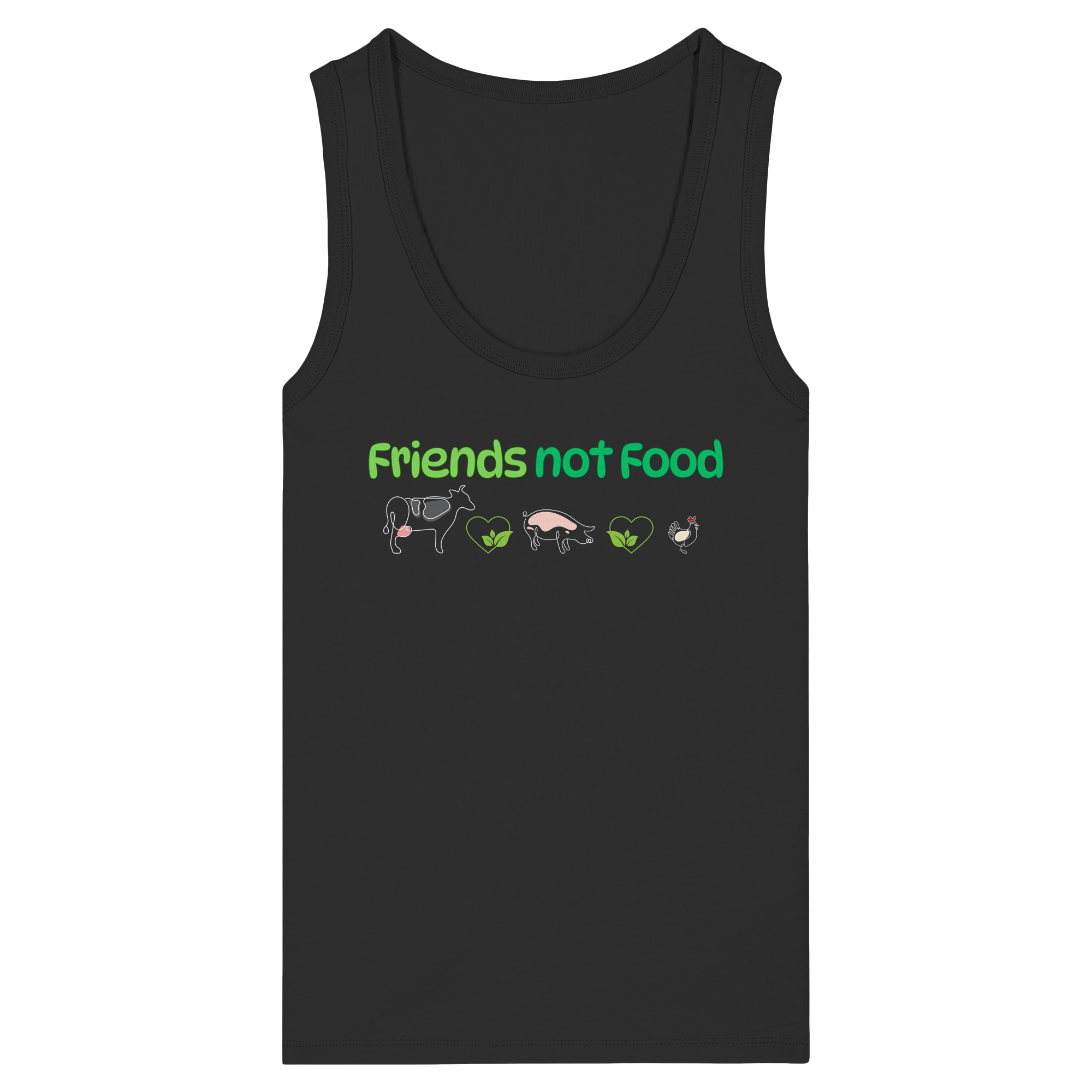 Friends Not Food - Womens Organic Fitted Tank Top