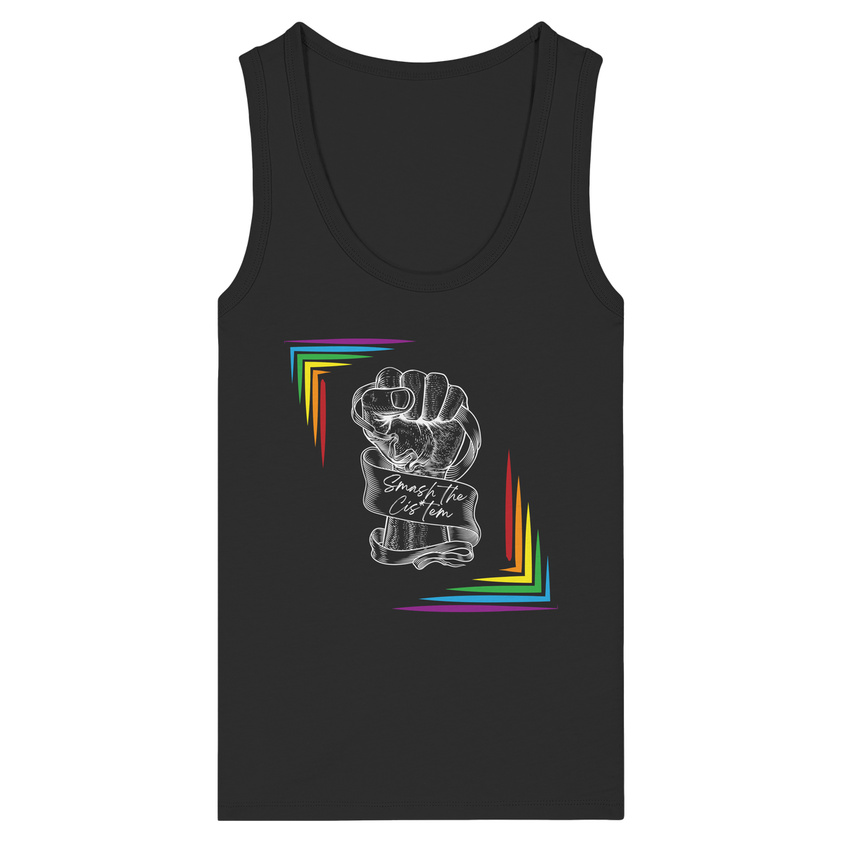 Smash The Cistem (weiße Schrift) - Womens Organic Fitted Tank Top