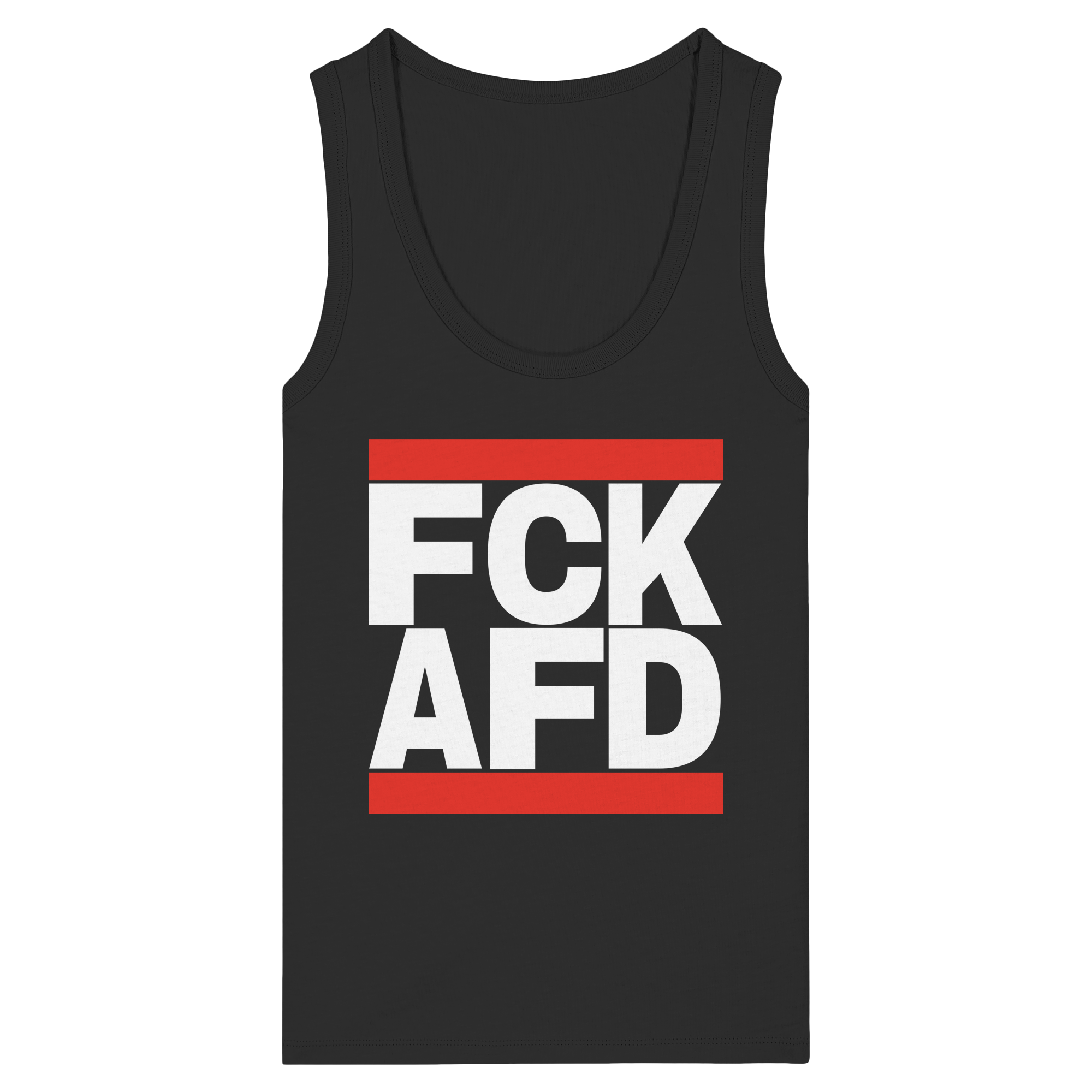 FCK AFD (weiße Schrift) - Womens Organic Fitted Tank Top