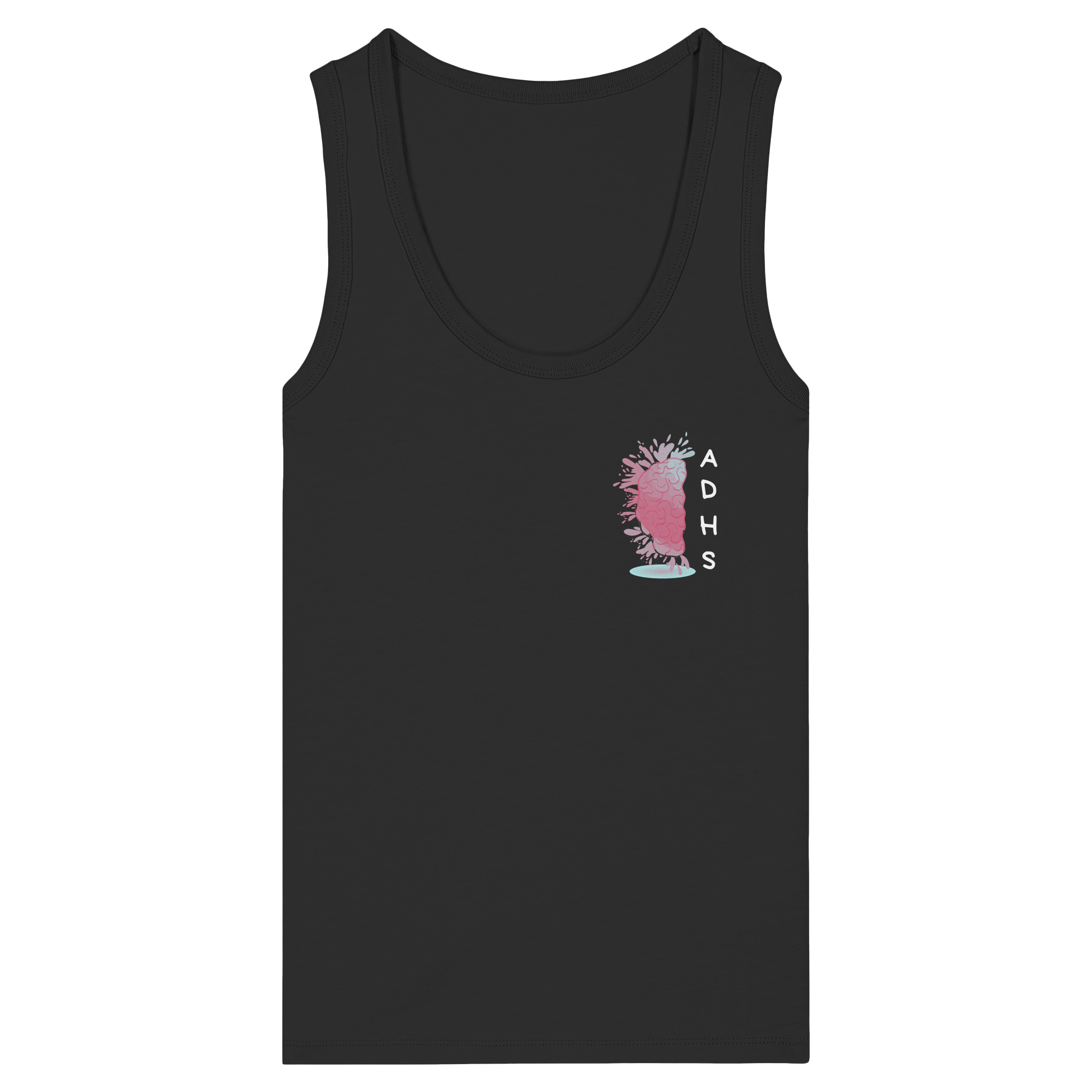 ADHS Aktiv Direkt Humorvoll Sozial Backprint - Womens Organic Fitted Tank Top