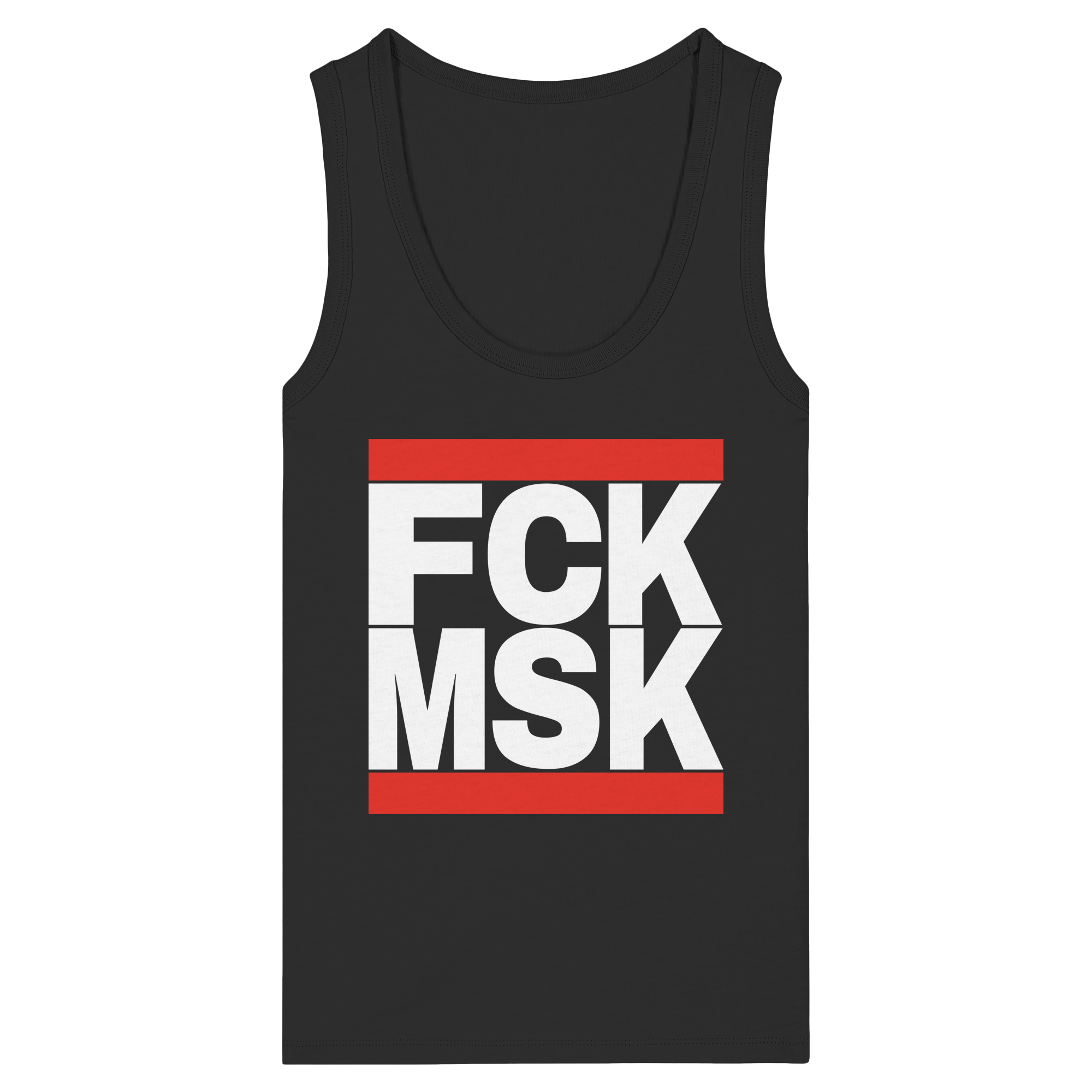 FCK MSK (weiße Schrift) - Womens Organic Fitted Tank Top
