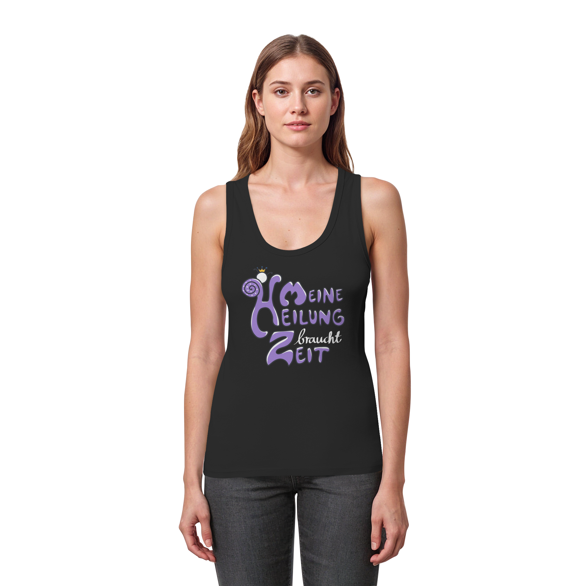Meine Heilung braucht Zeit "Lila Edition" - Womens Organic Fitted Tank Top