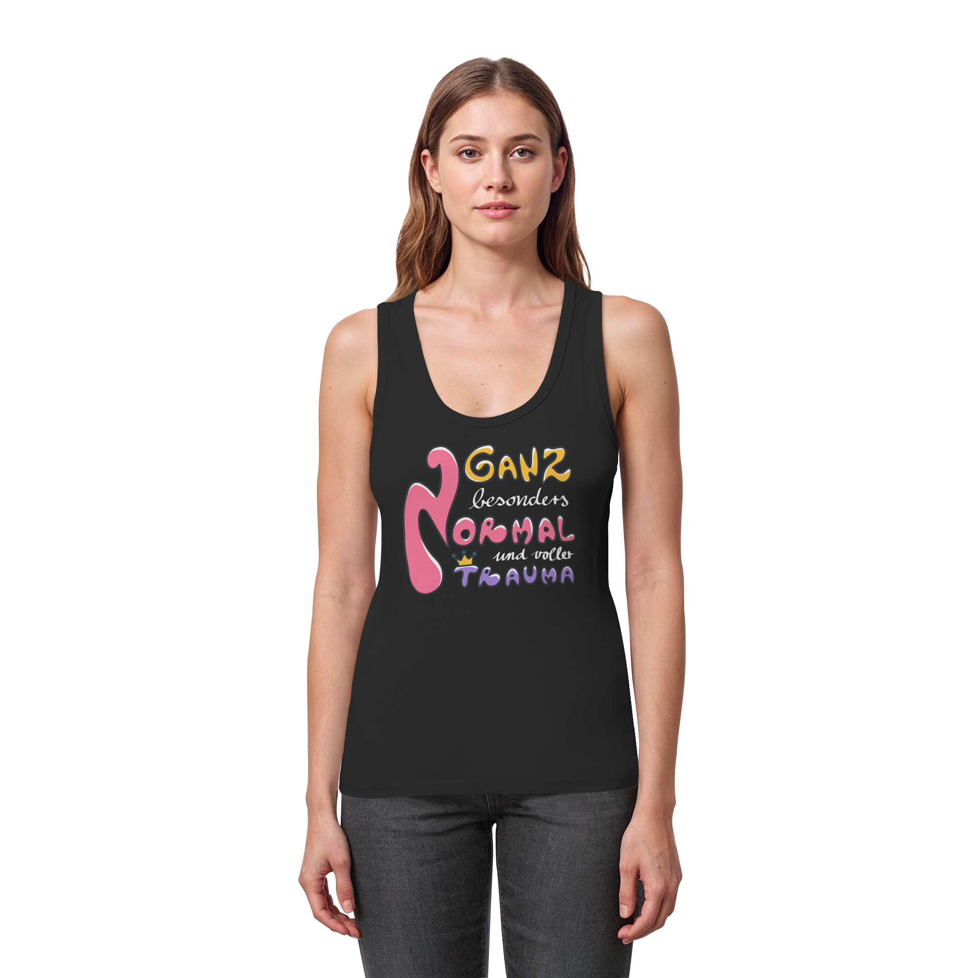 Ganz besonders Normal und voller Trauma "Bunte Edition" - Womens Organic Fitted Tank Top