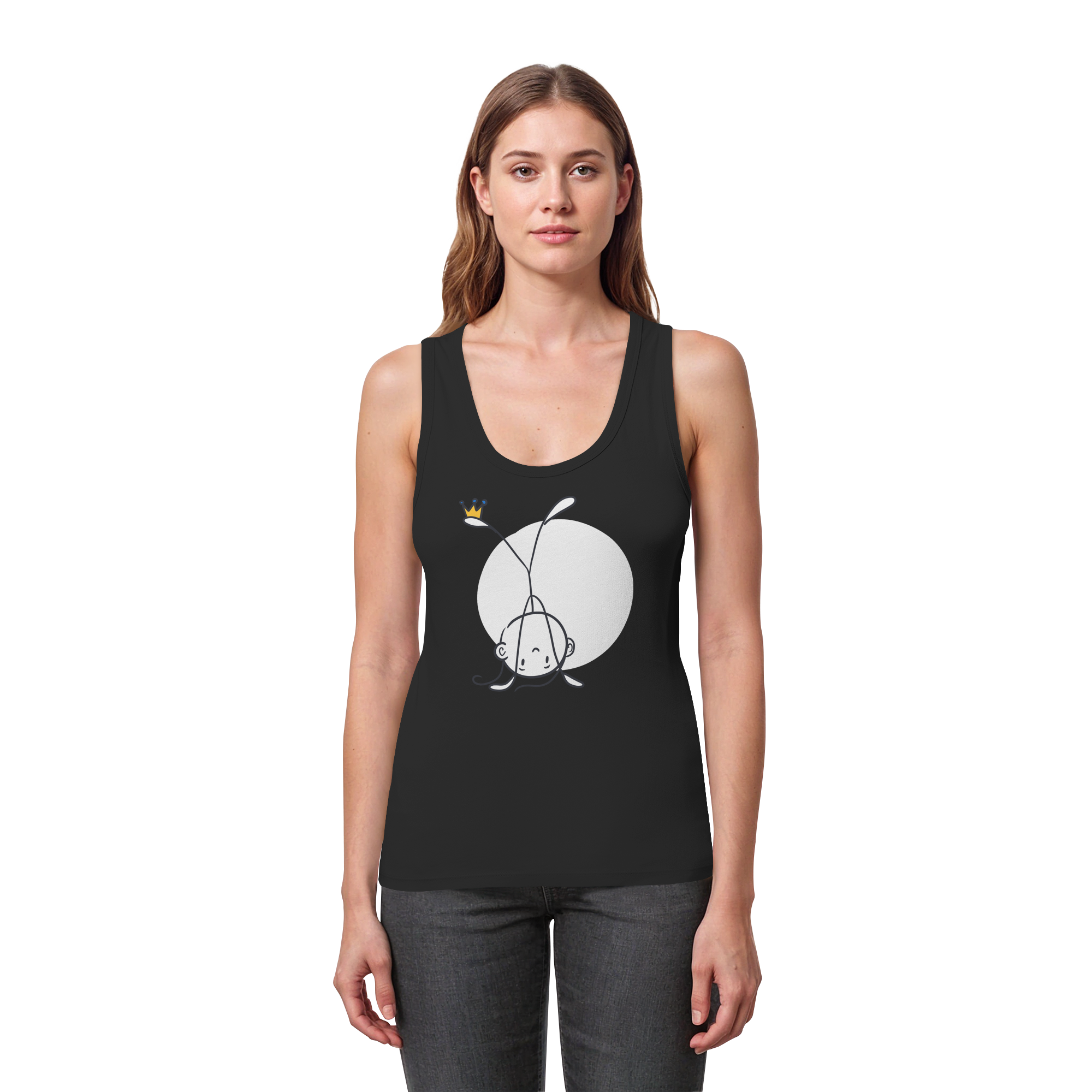 Seelenmännchen "Handstand Edition" Frontprint (dunkel) - Womens Organic Fitted Tank Top
