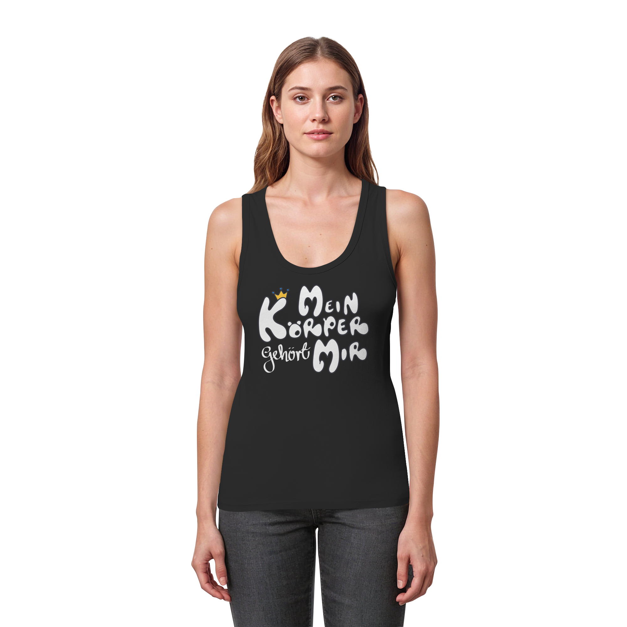 Mein Körper gehört mir "Weiße Edition" - Womens Organic Fitted Tank Top