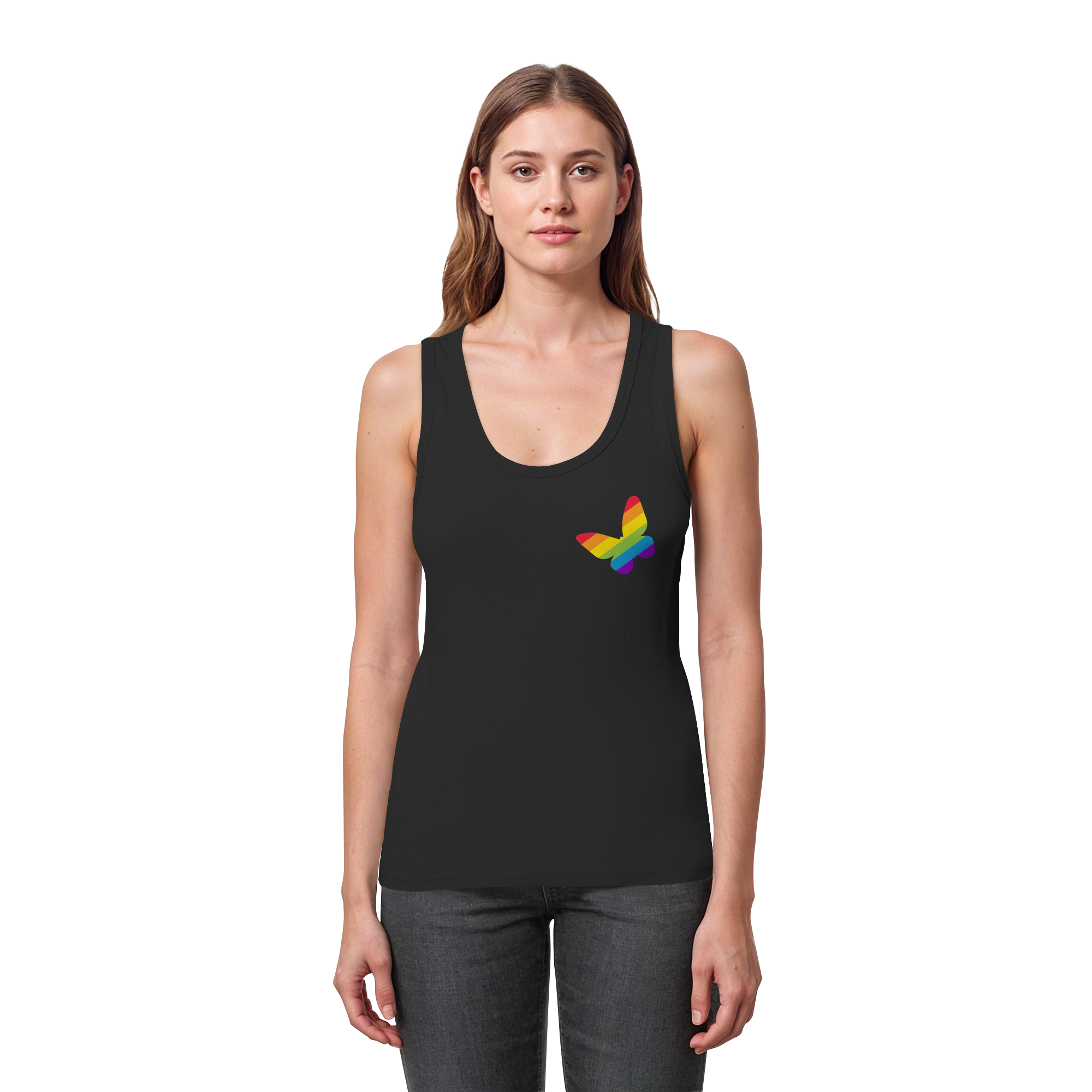 Regenbogen Schmetterling - Womens Organic Fitted Tank Top